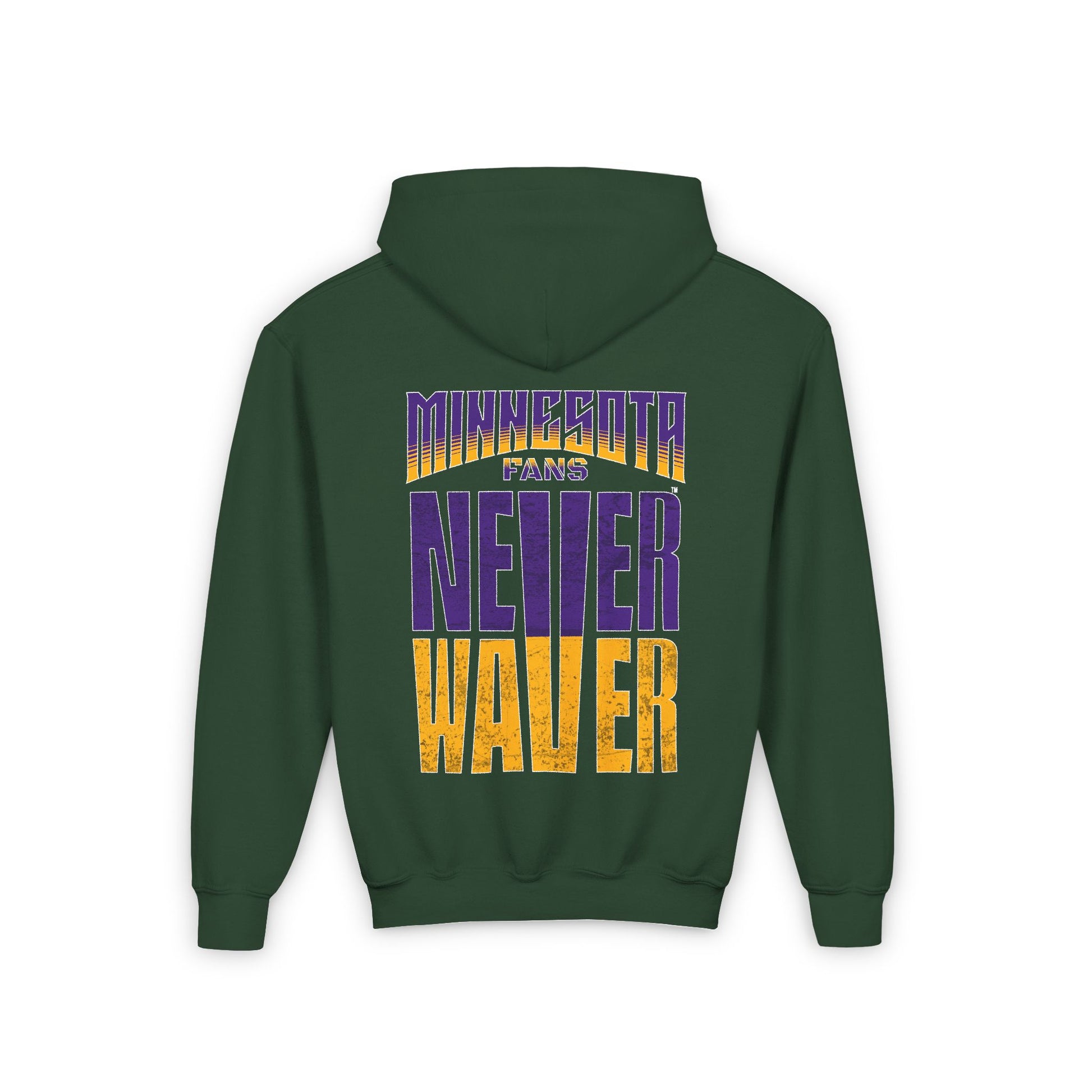 Minnesota Fans Never Waver Youth Heavy Blend Hooded Sweatshirt - Never Waver