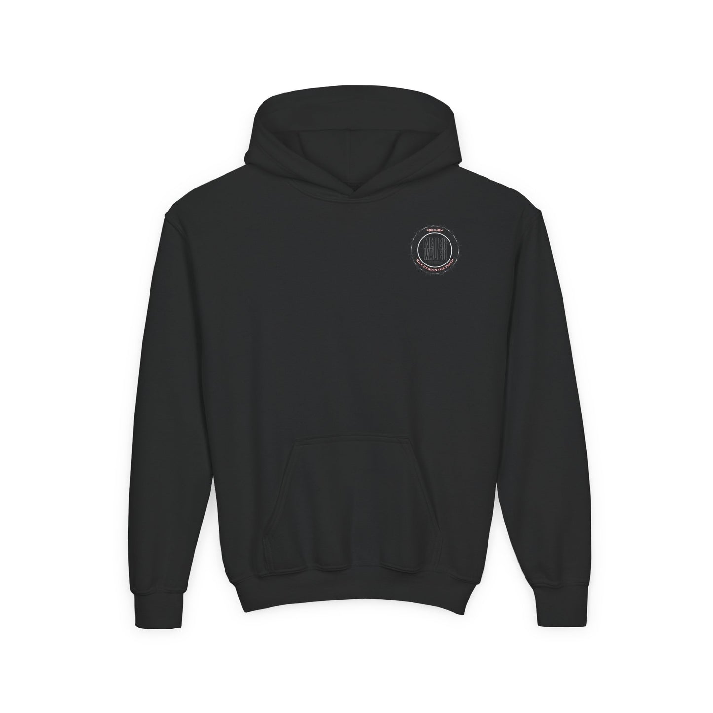 NEVER WAVER KICK FEAR IN THE TEETH Youth Heavy Blend Hooded Sweatshirt - Never Waver