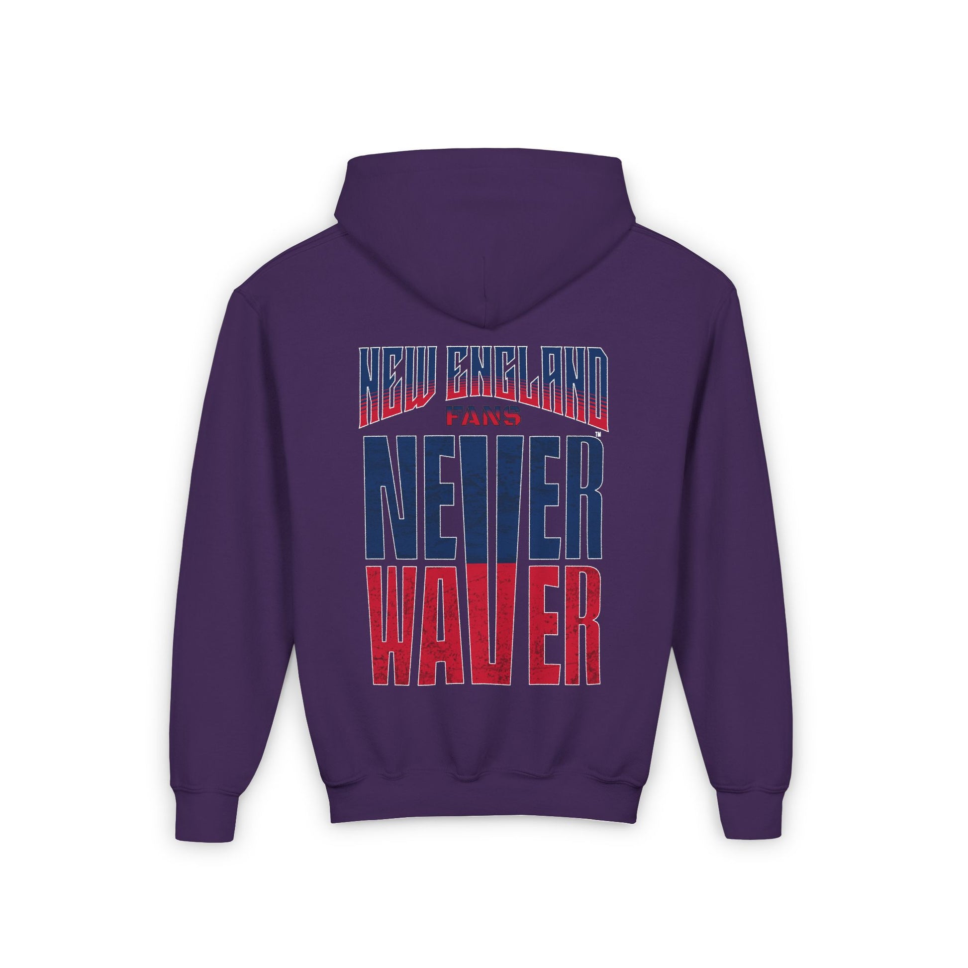 New England Fans Never Waver Youth Heavy Blend Hooded Sweatshirt - Never Waver