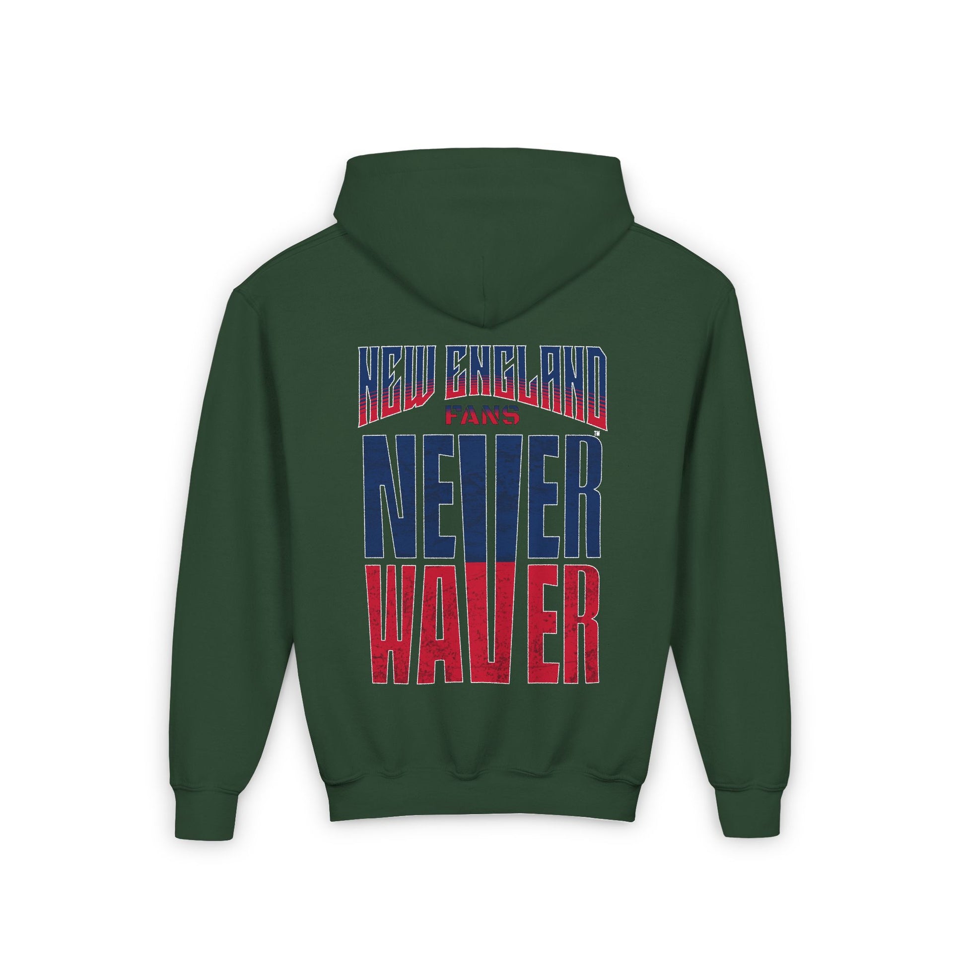 New England Fans Never Waver Youth Heavy Blend Hooded Sweatshirt - Never Waver