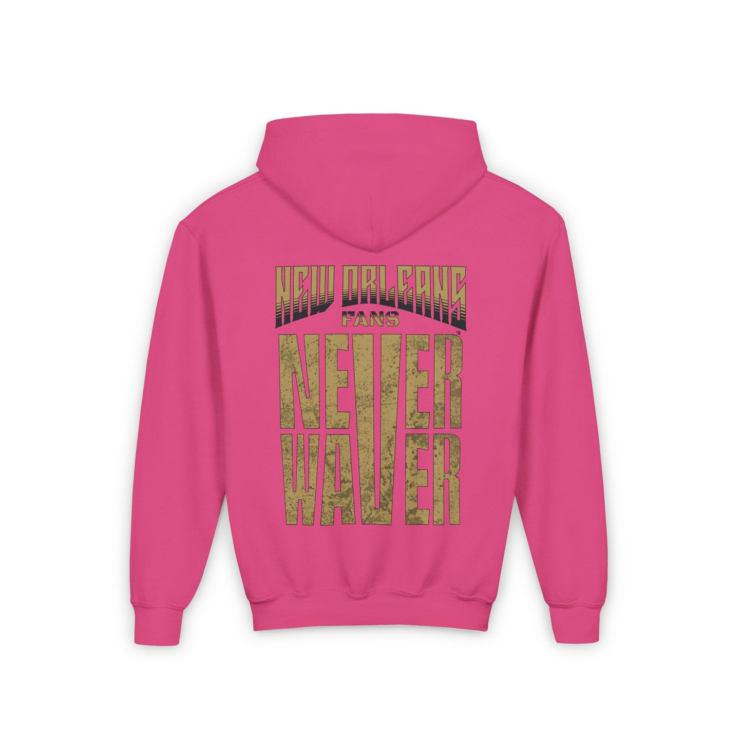 New Orleans Fans Never Waver Youth Heavy Blend Hooded Sweatshirt - Never Waver