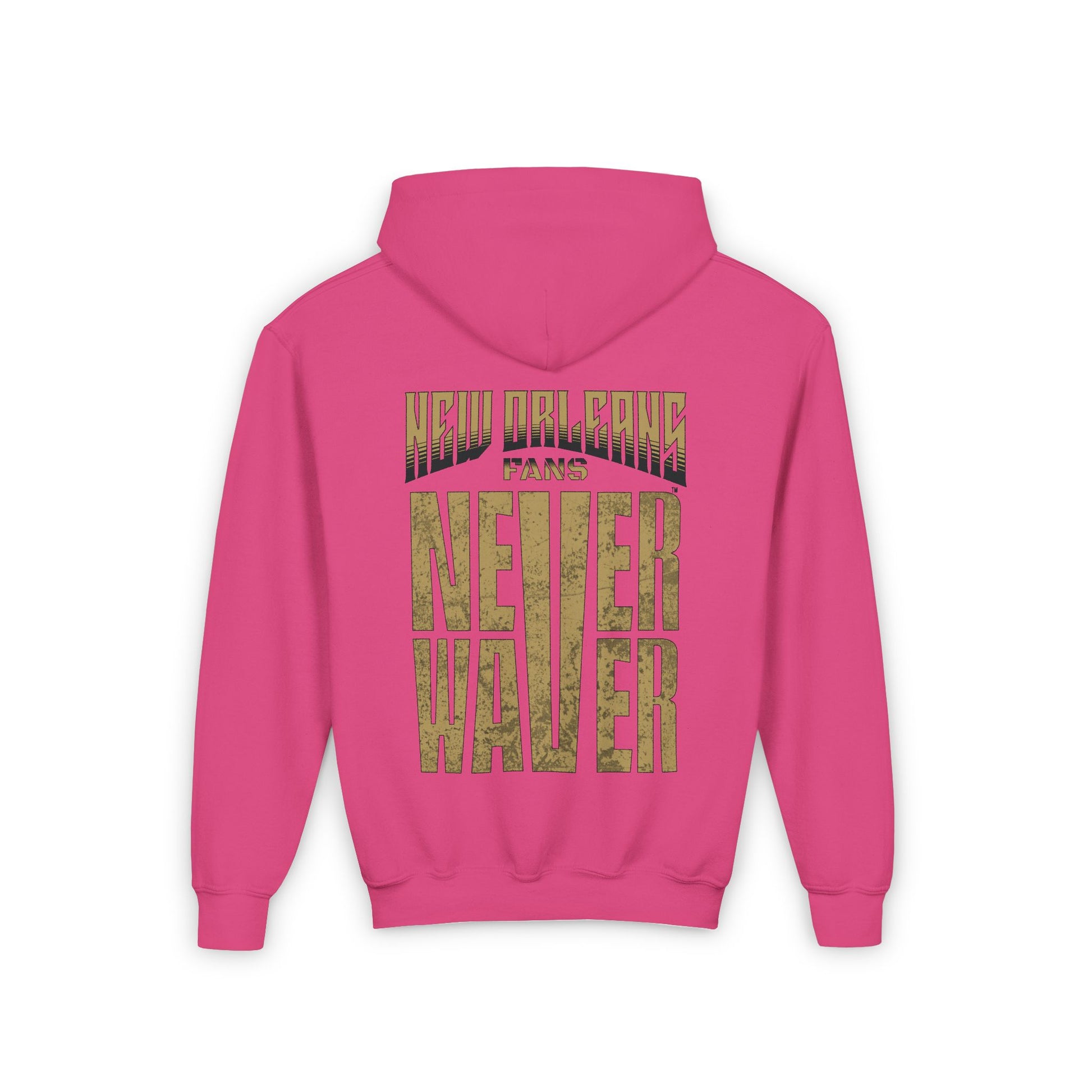 New Orleans Fans Never Waver Youth Heavy Blend Hooded Sweatshirt - Never Waver