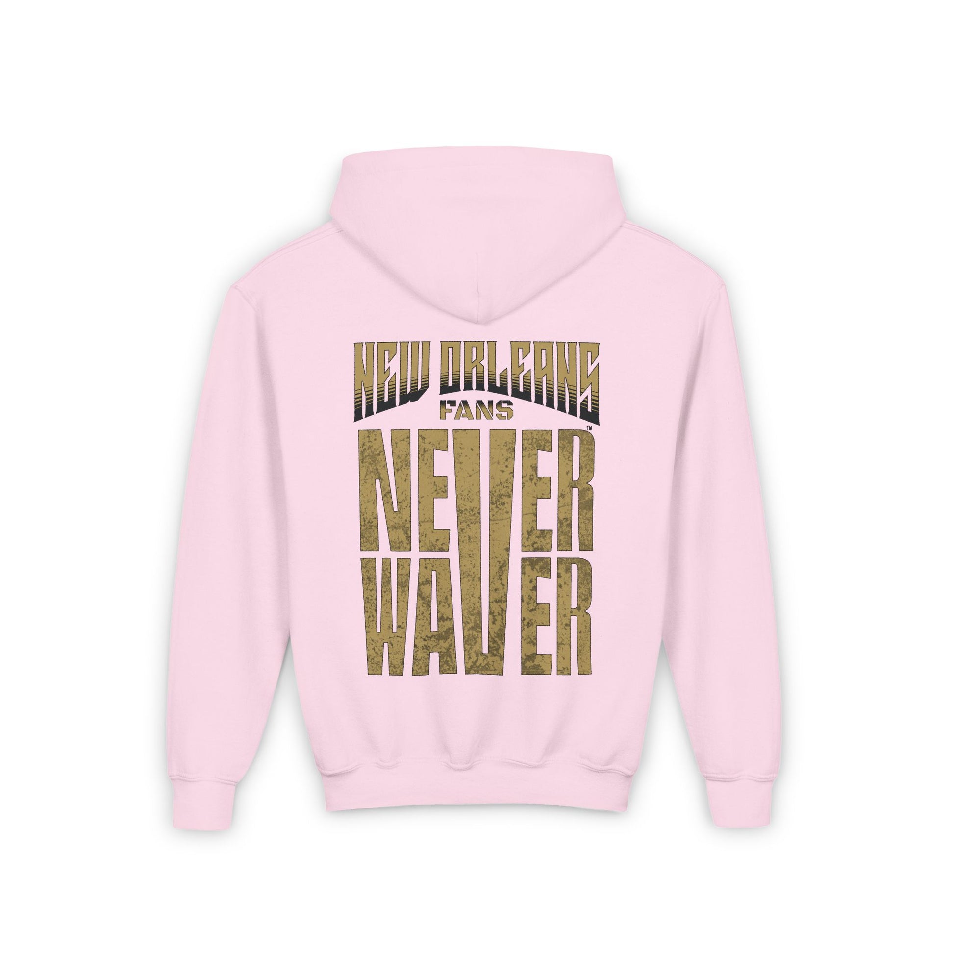 New Orleans Fans Never Waver Youth Heavy Blend Hooded Sweatshirt - Never Waver