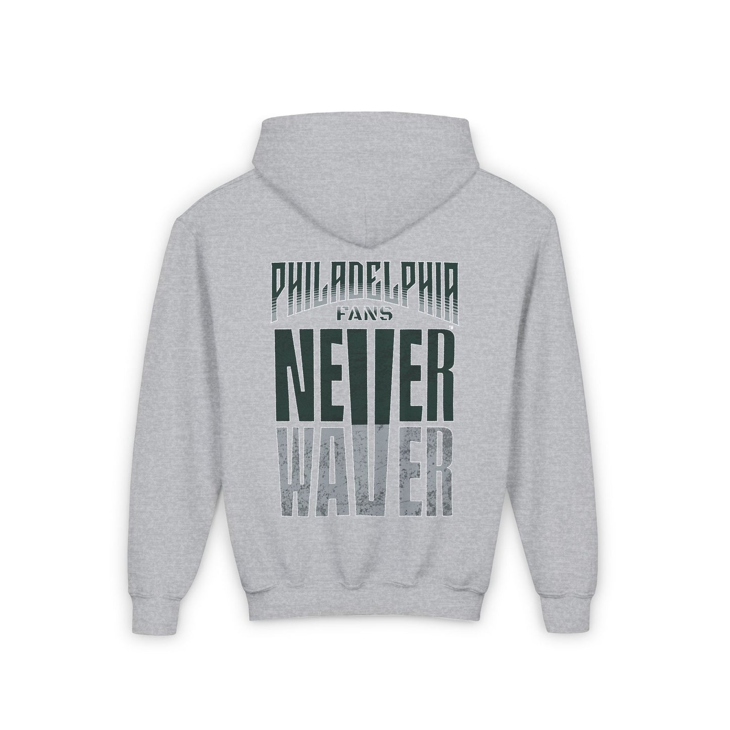 Philadelphia Fans Never Waver Youth Heavy Blend Hooded Sweatshirt - Never Waver