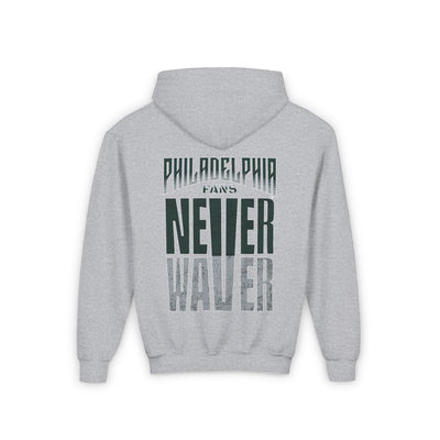 Philadelphia Fans Never Waver Youth Heavy Blend Hooded Sweatshirt - Never Waver