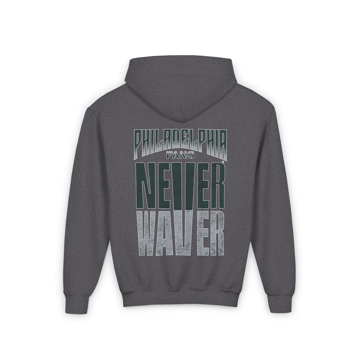 Philadelphia Fans Never Waver Youth Heavy Blend Hooded Sweatshirt - Never Waver