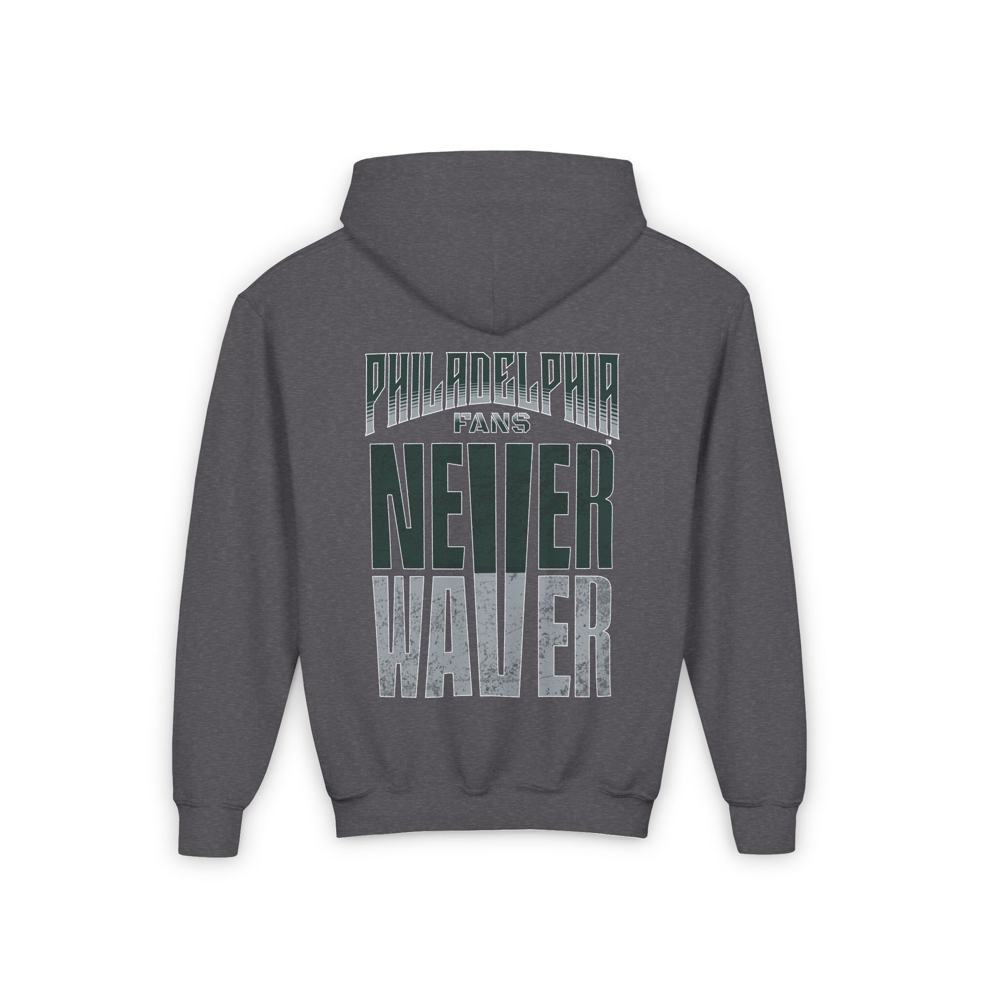 Philadelphia Fans Never Waver Youth Heavy Blend Hooded Sweatshirt - Never Waver