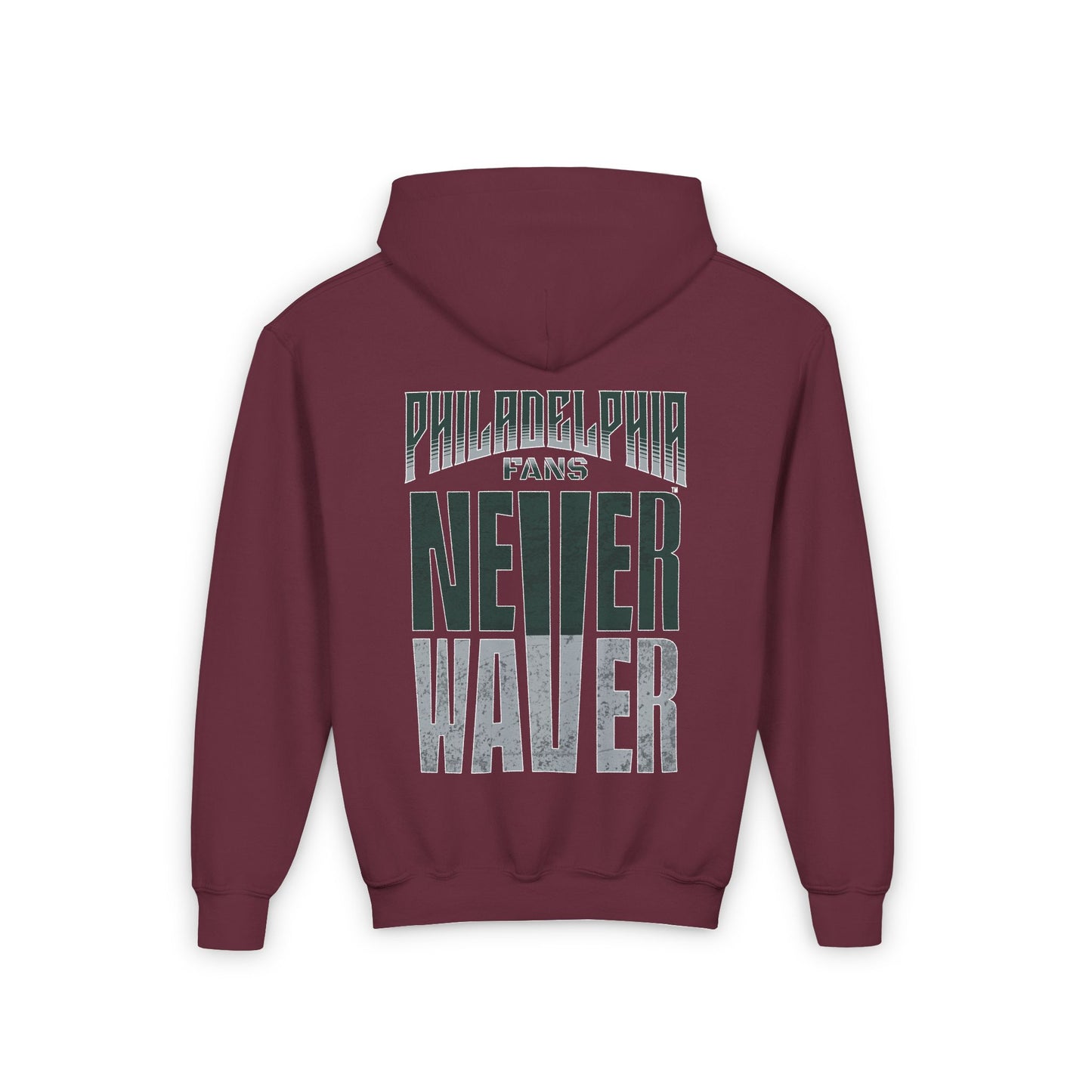 Philadelphia Fans Never Waver Youth Heavy Blend Hooded Sweatshirt - Never Waver