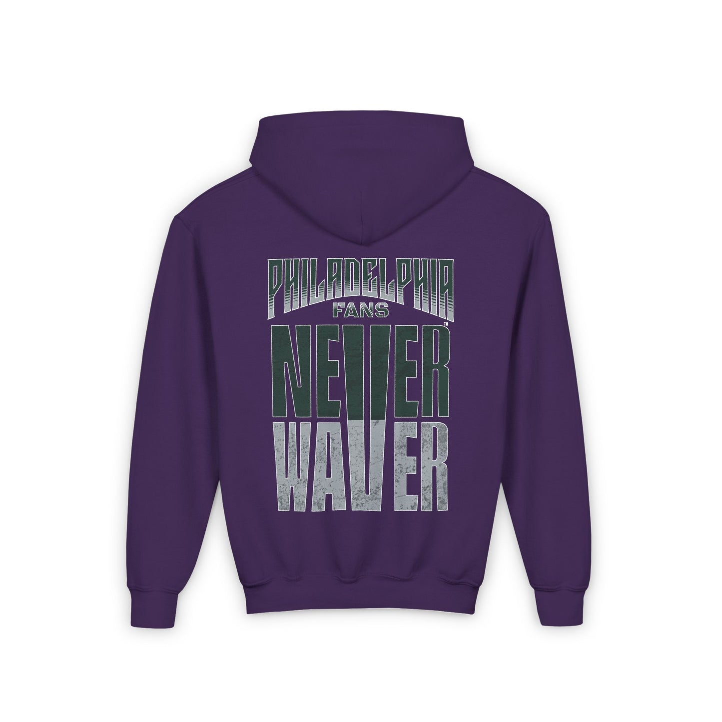 Philadelphia Fans Never Waver Youth Heavy Blend Hooded Sweatshirt - Never Waver