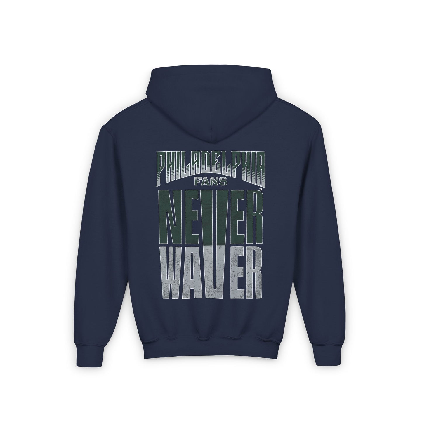 Philadelphia Fans Never Waver Youth Heavy Blend Hooded Sweatshirt - Never Waver