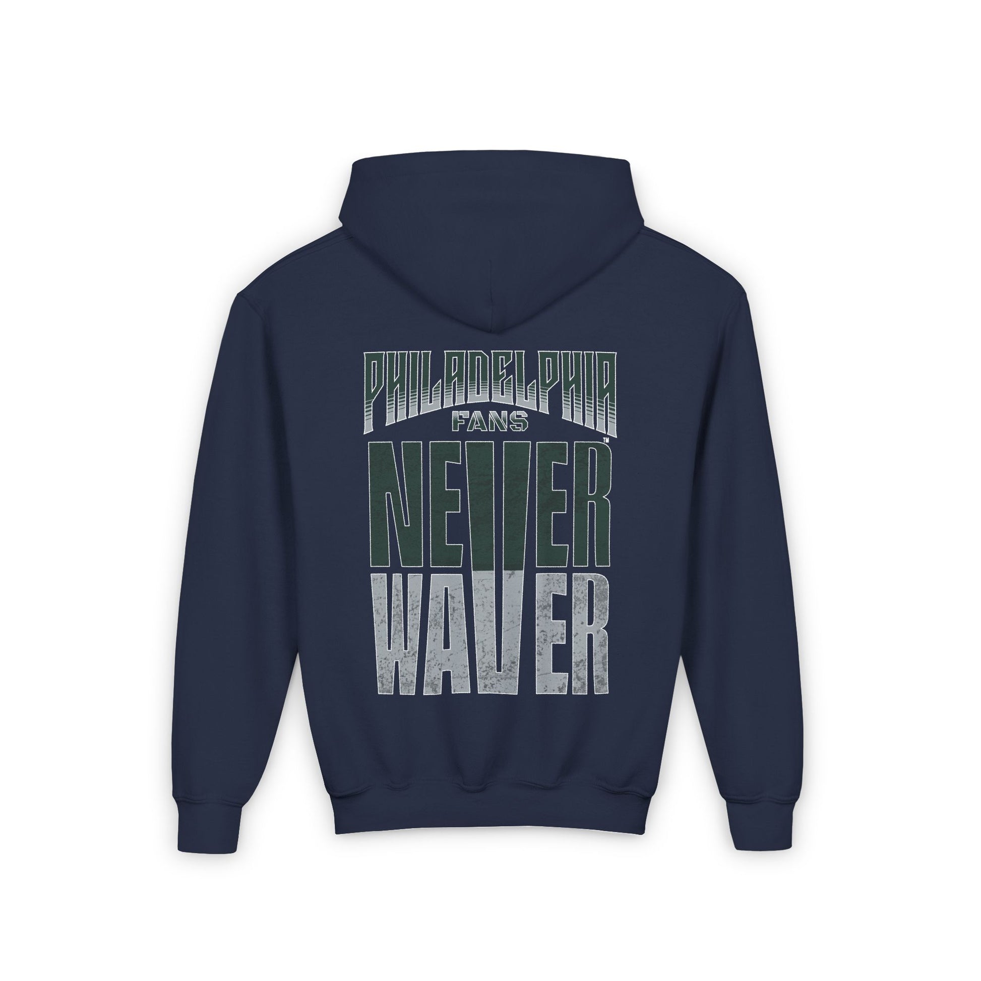 Philadelphia Fans Never Waver Youth Heavy Blend Hooded Sweatshirt - Never Waver