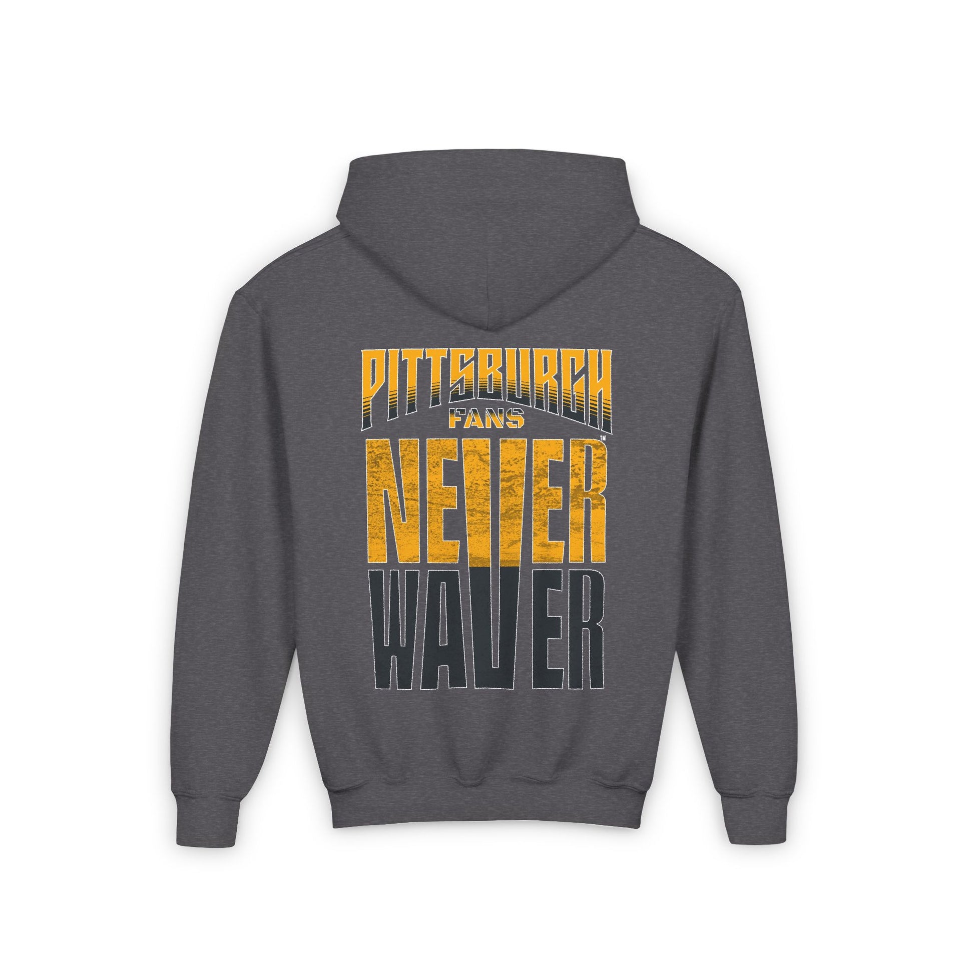Pittsburgh Fans Never Waver Youth Heavy Blend Hooded Sweatshirt - Never Waver
