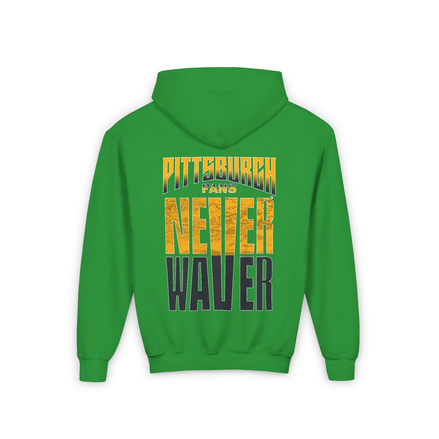 Pittsburgh Fans Never Waver Youth Heavy Blend Hooded Sweatshirt - Never Waver