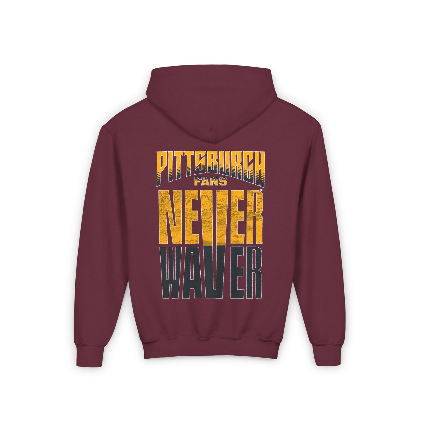 Pittsburgh Fans Never Waver Youth Heavy Blend Hooded Sweatshirt - Never Waver