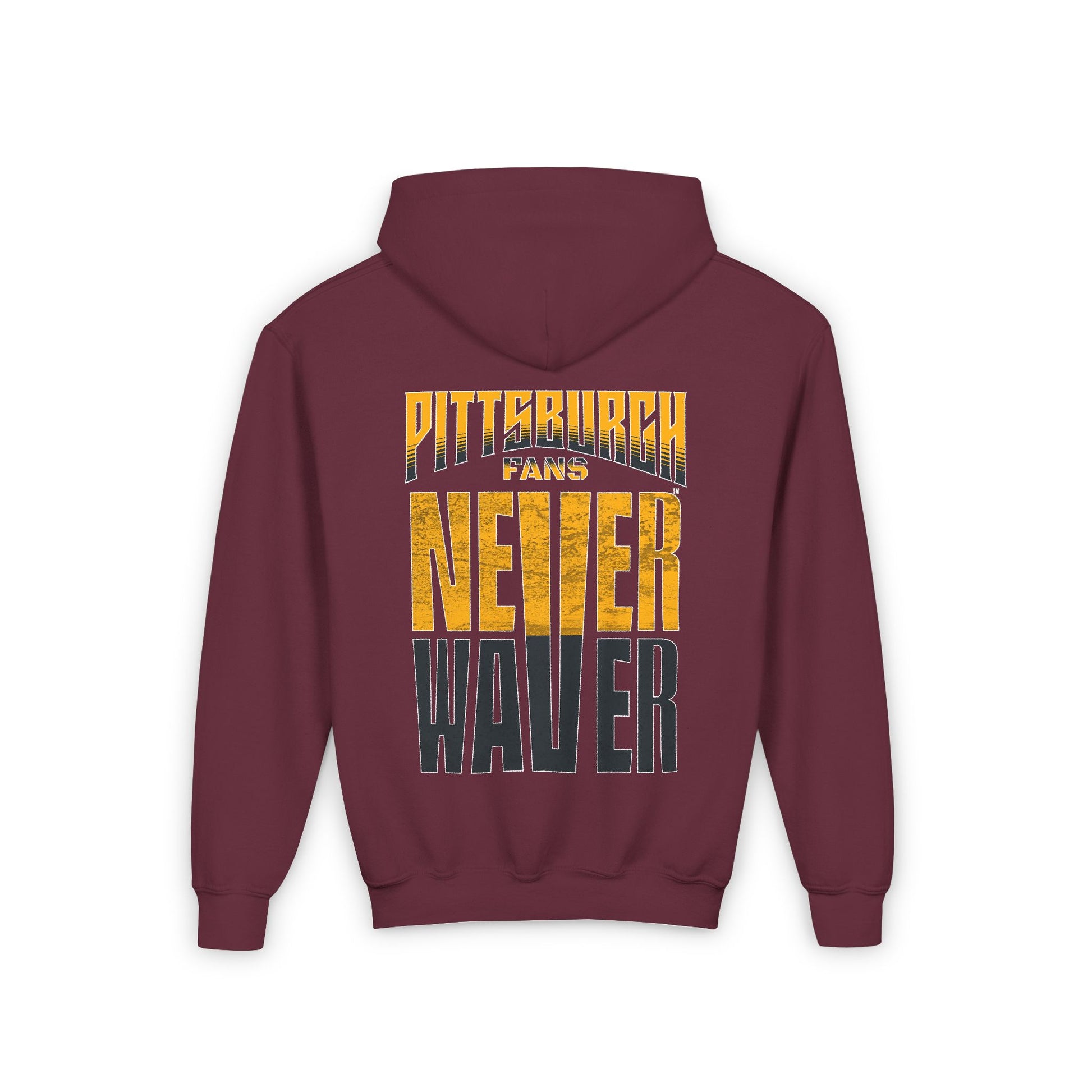 Pittsburgh Fans Never Waver Youth Heavy Blend Hooded Sweatshirt - Never Waver