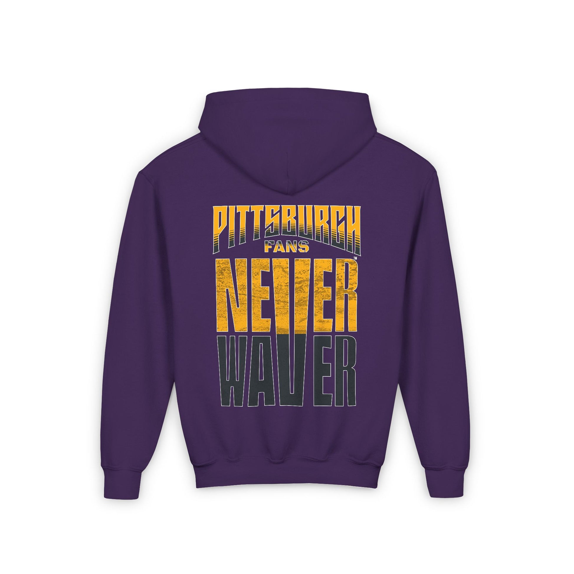 Pittsburgh Fans Never Waver Youth Heavy Blend Hooded Sweatshirt - Never Waver