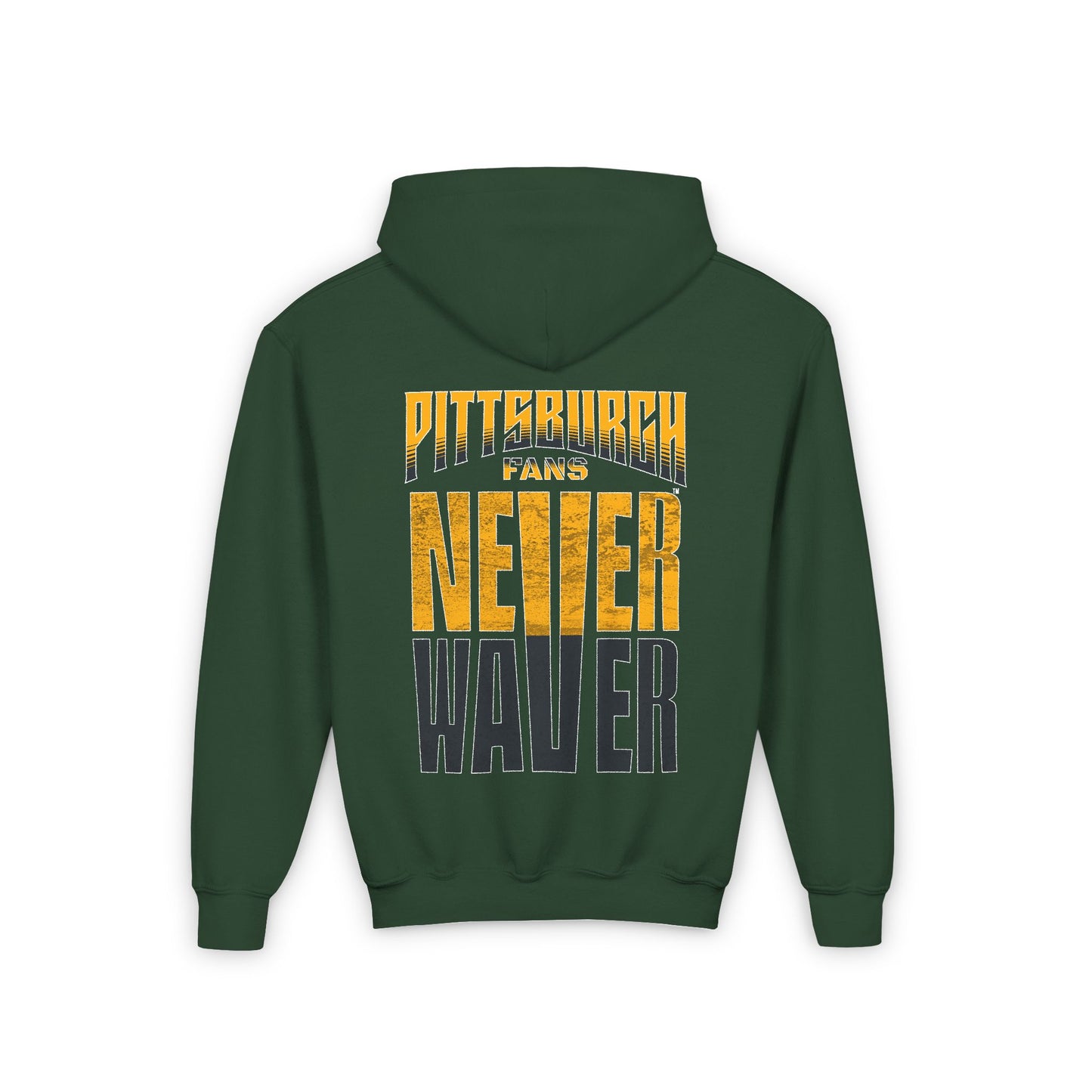Pittsburgh Fans Never Waver Youth Heavy Blend Hooded Sweatshirt - Never Waver
