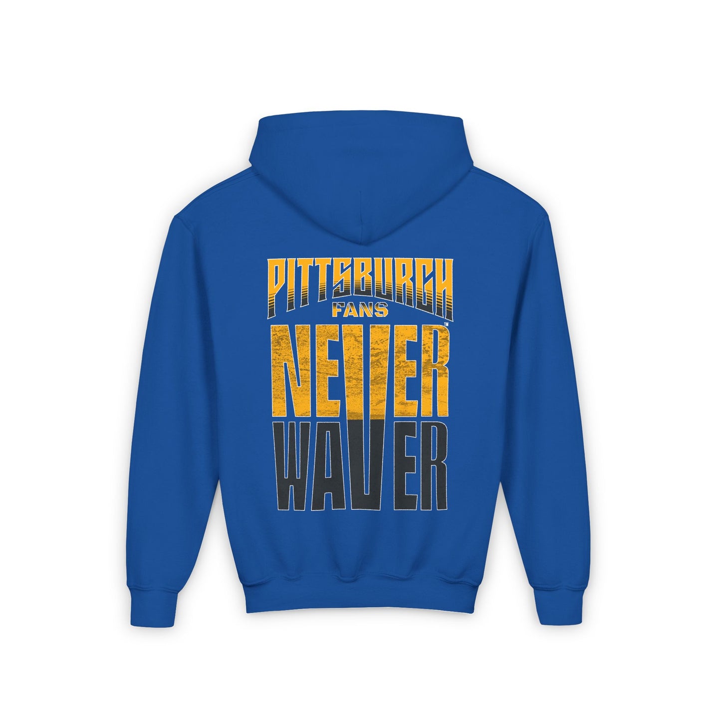 Pittsburgh Fans Never Waver Youth Heavy Blend Hooded Sweatshirt - Never Waver