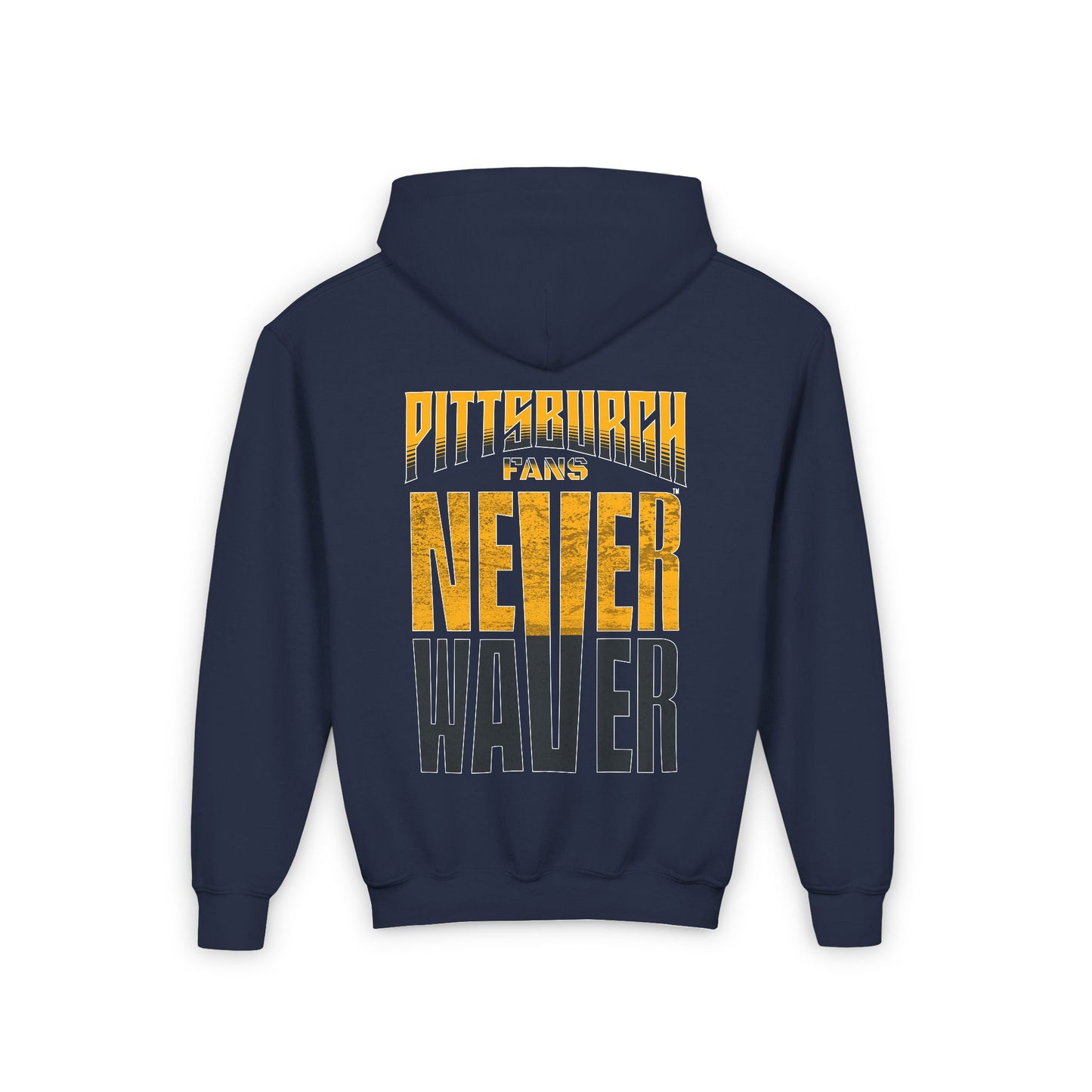 Pittsburgh Fans Never Waver Youth Heavy Blend Hooded Sweatshirt - Never Waver