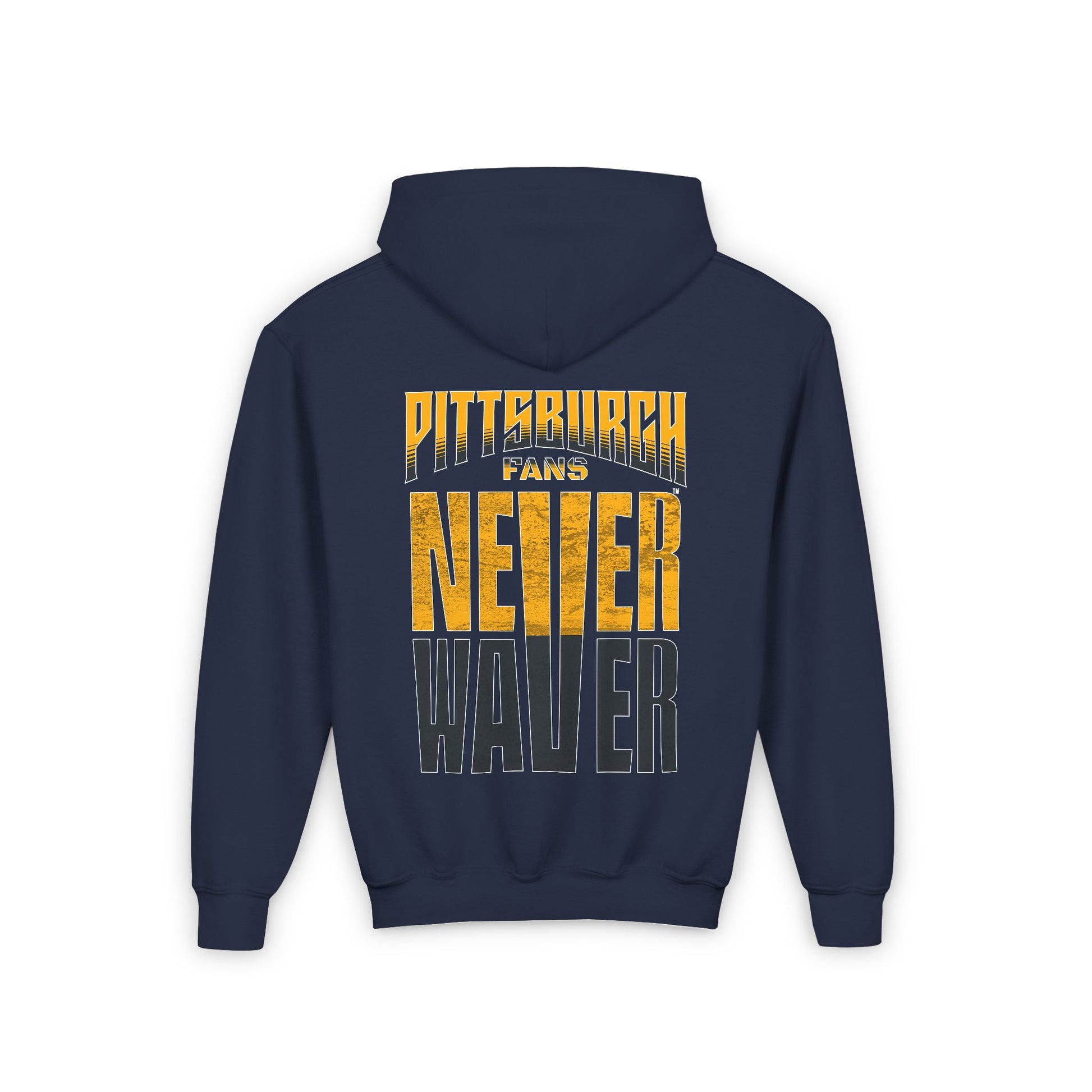 Pittsburgh Fans Never Waver Youth Heavy Blend Hooded Sweatshirt - Never Waver