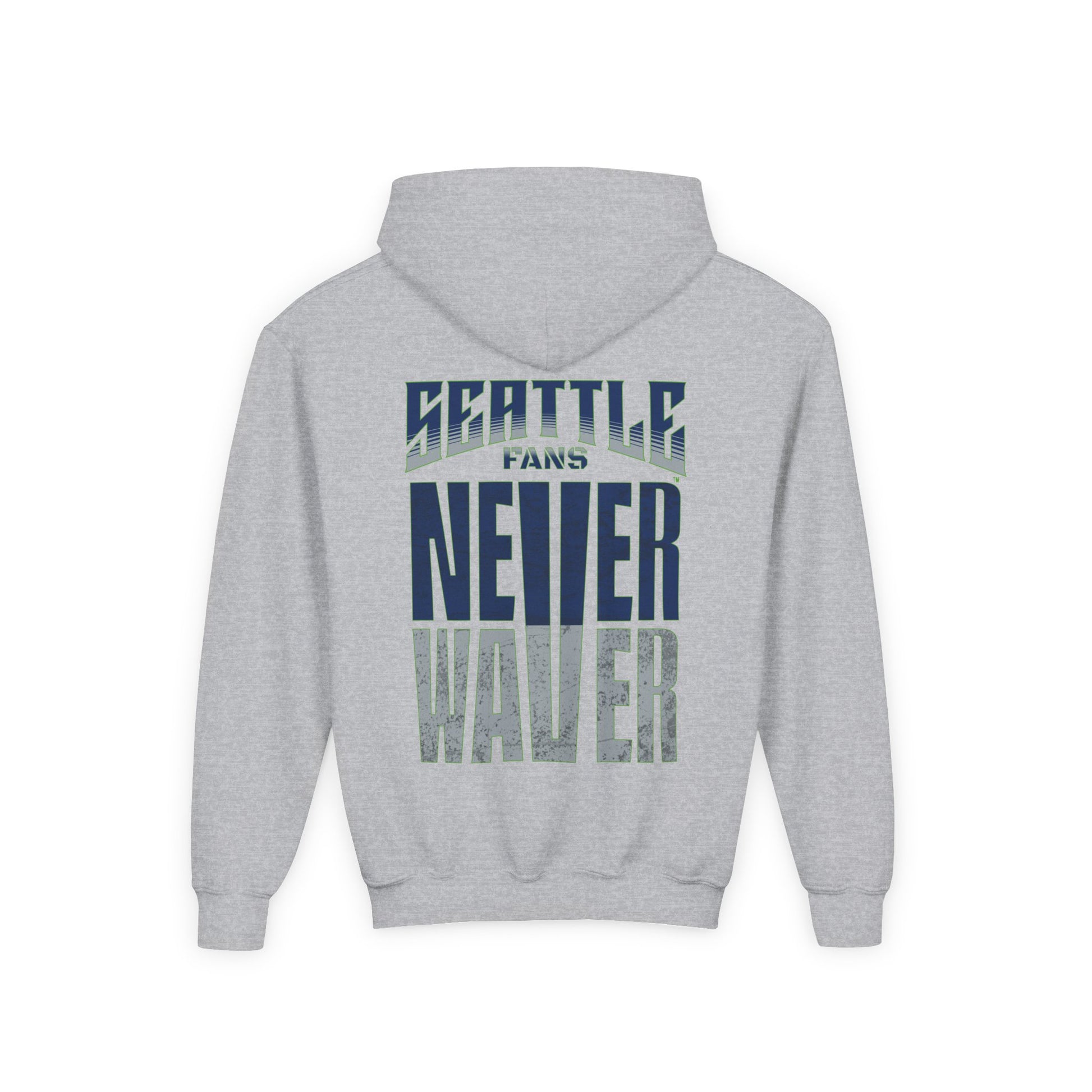 Seattle Fans Never Waver Youth Heavy Blend Hooded Sweatshirt - Never Waver