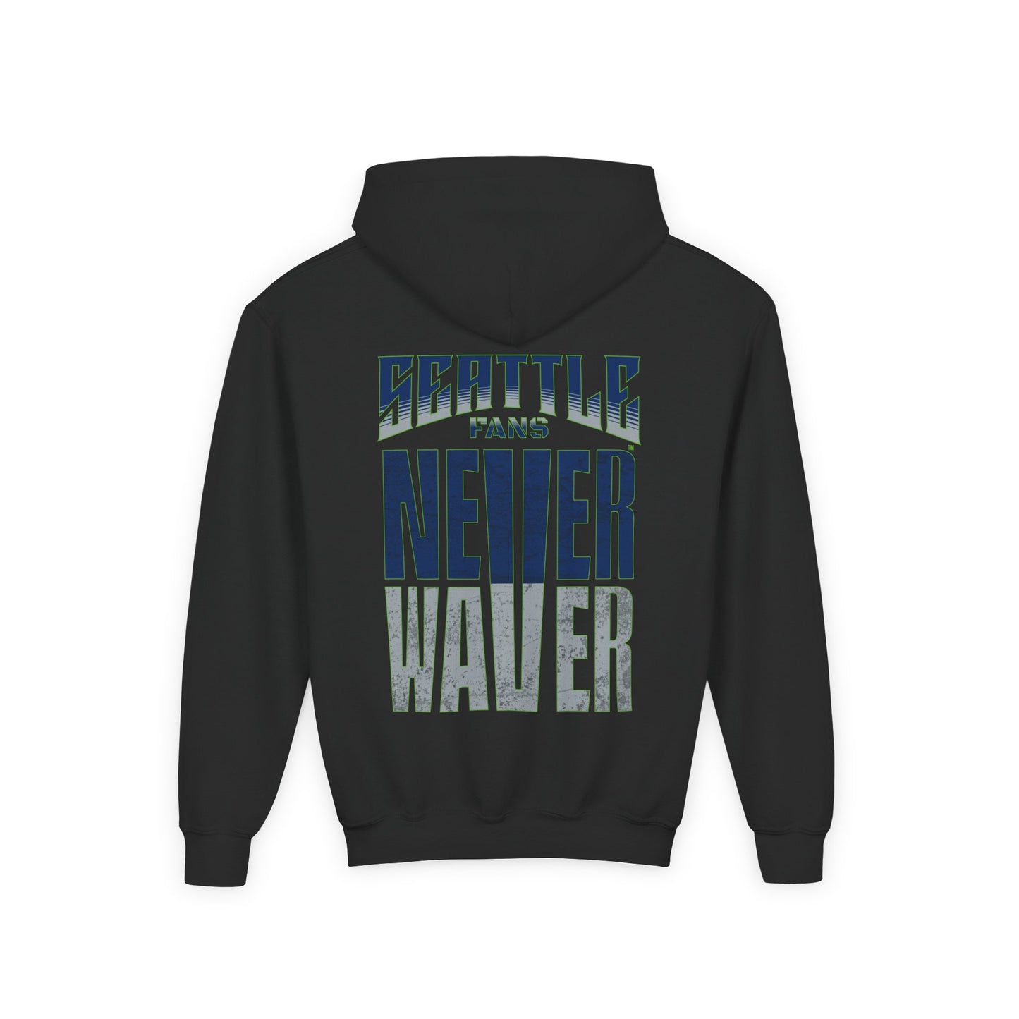 Seattle Fans Never Waver Youth Heavy Blend Hooded Sweatshirt - Never Waver