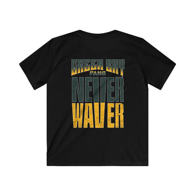 Green Bay Fans Never Waver Kids Softstyle Tee - Never Waver