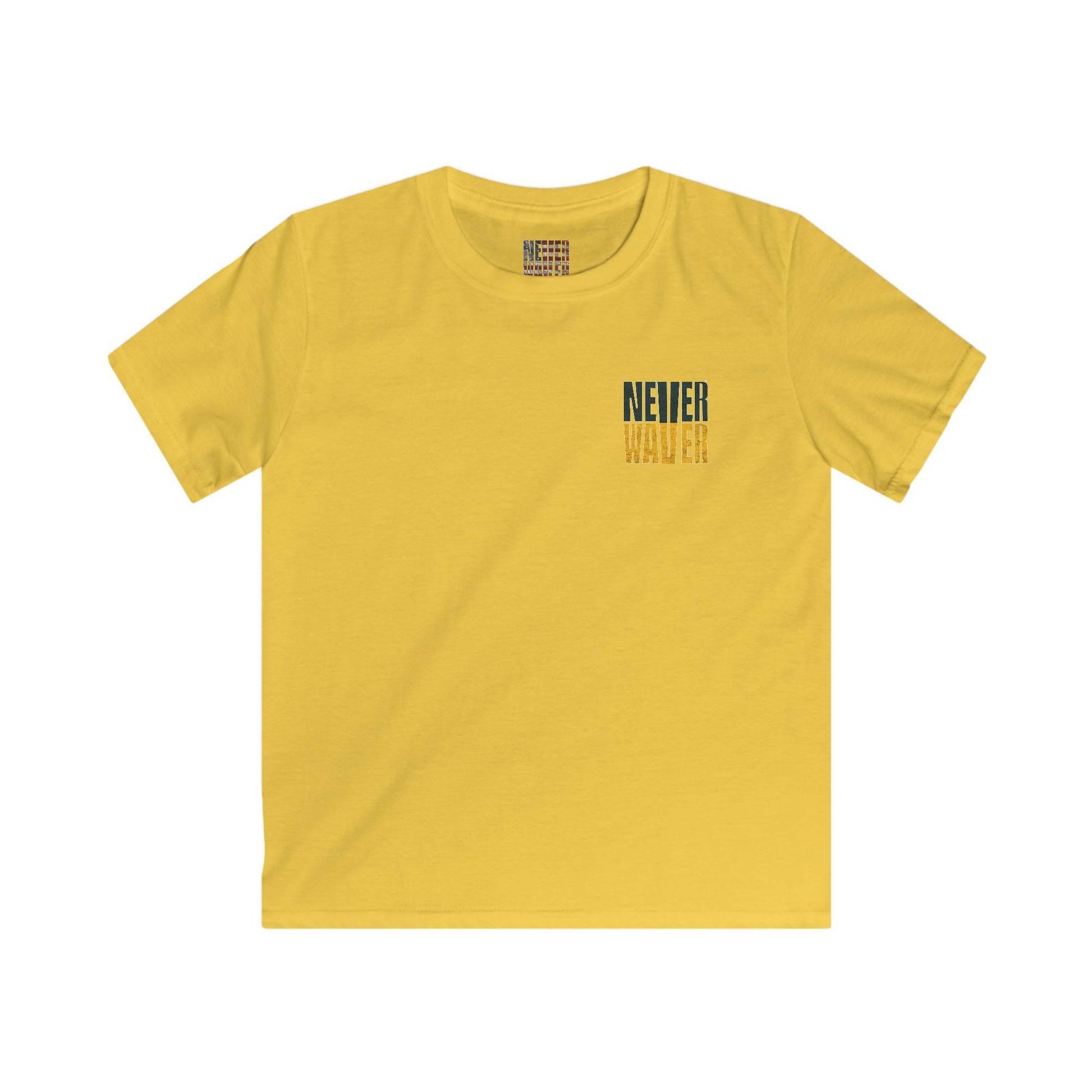 Green Bay Fans Never Waver Kids Softstyle Tee - Never Waver