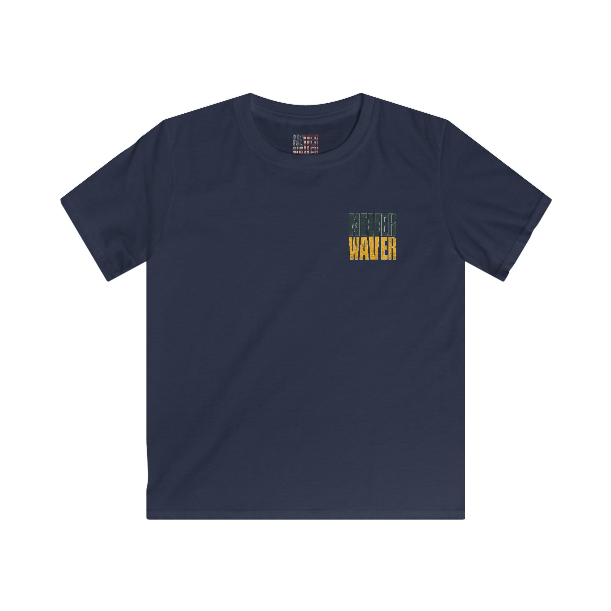 Green Bay Fans Never Waver Kids Softstyle Tee - Never Waver