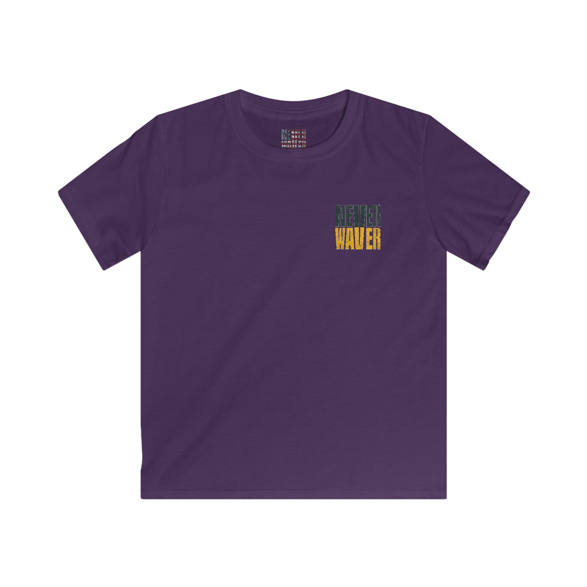 Green Bay Fans Never Waver Kids Softstyle Tee - Never Waver