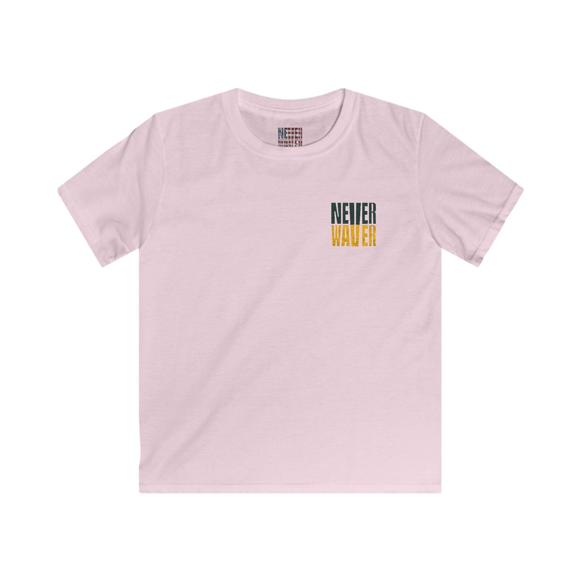 Green Bay Fans Never Waver Kids Softstyle Tee - Never Waver