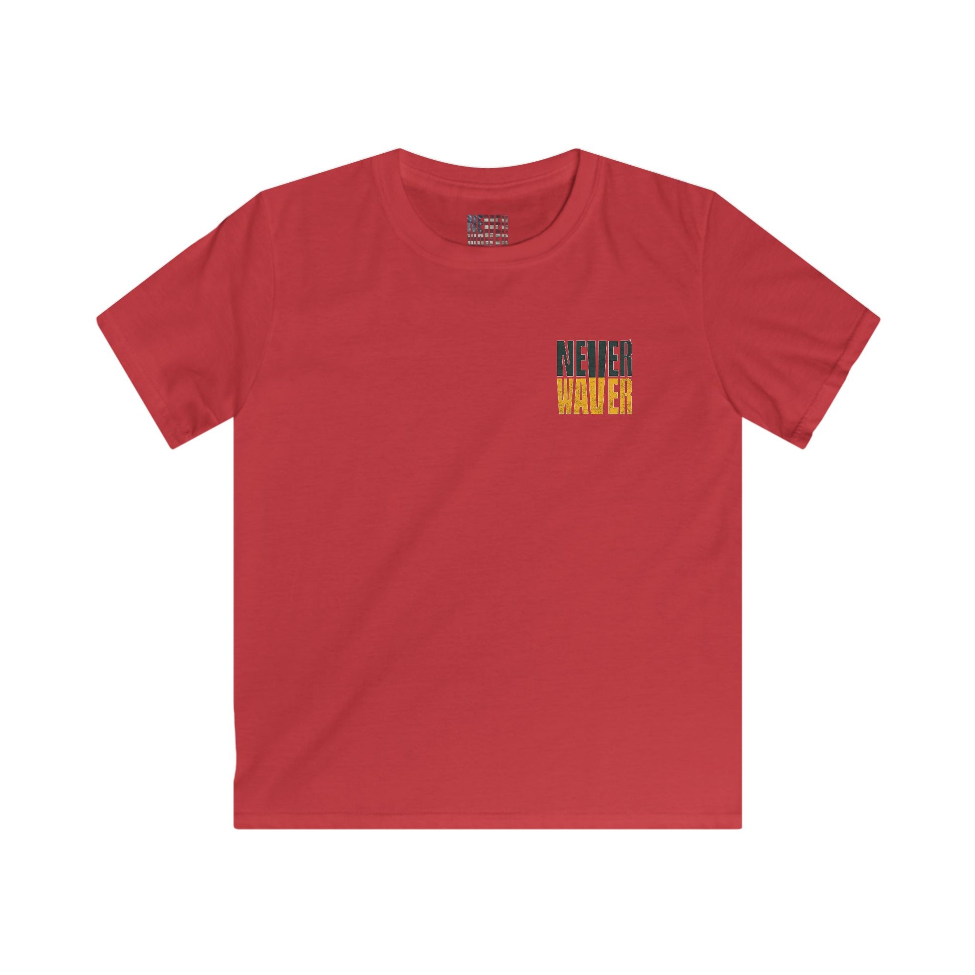 Green Bay Fans Never Waver Kids Softstyle Tee - Never Waver