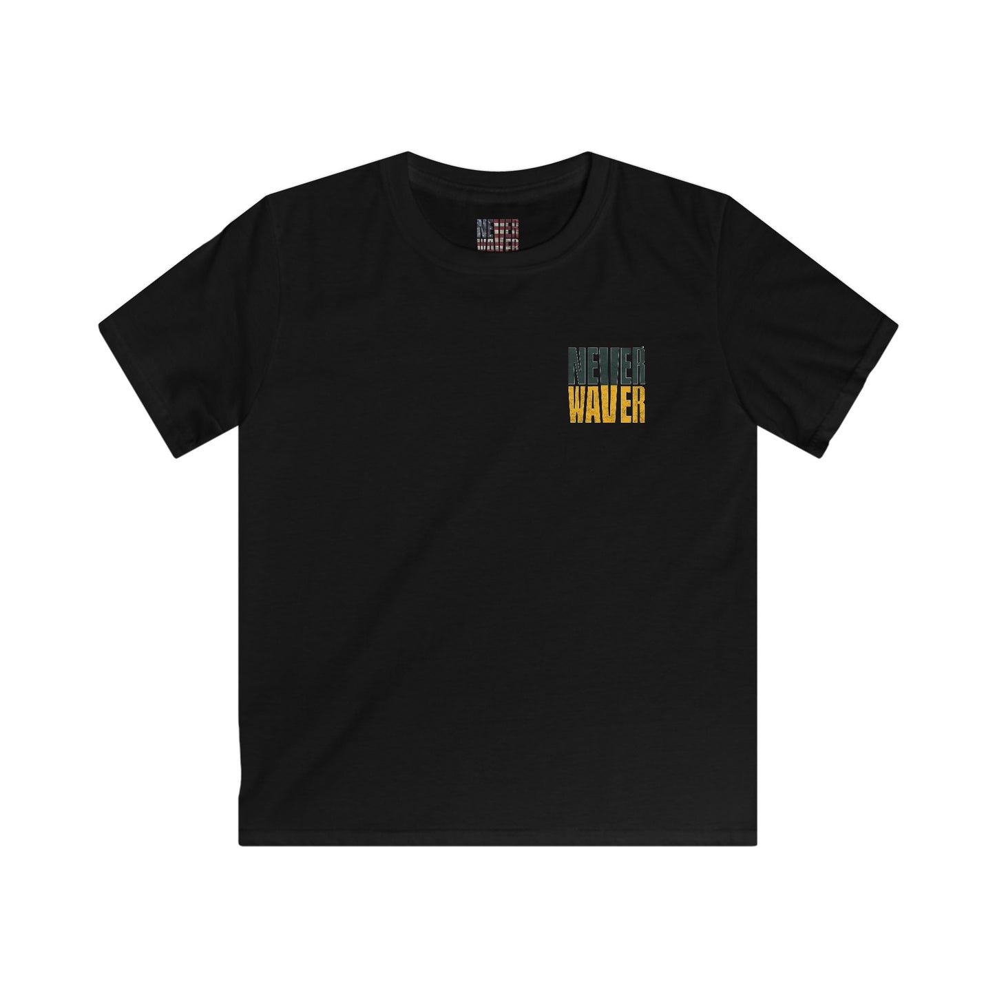 Green Bay Fans Never Waver Kids Softstyle Tee - Never Waver
