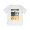 Green Bay Fans Never Waver Kids Softstyle Tee - Never Waver