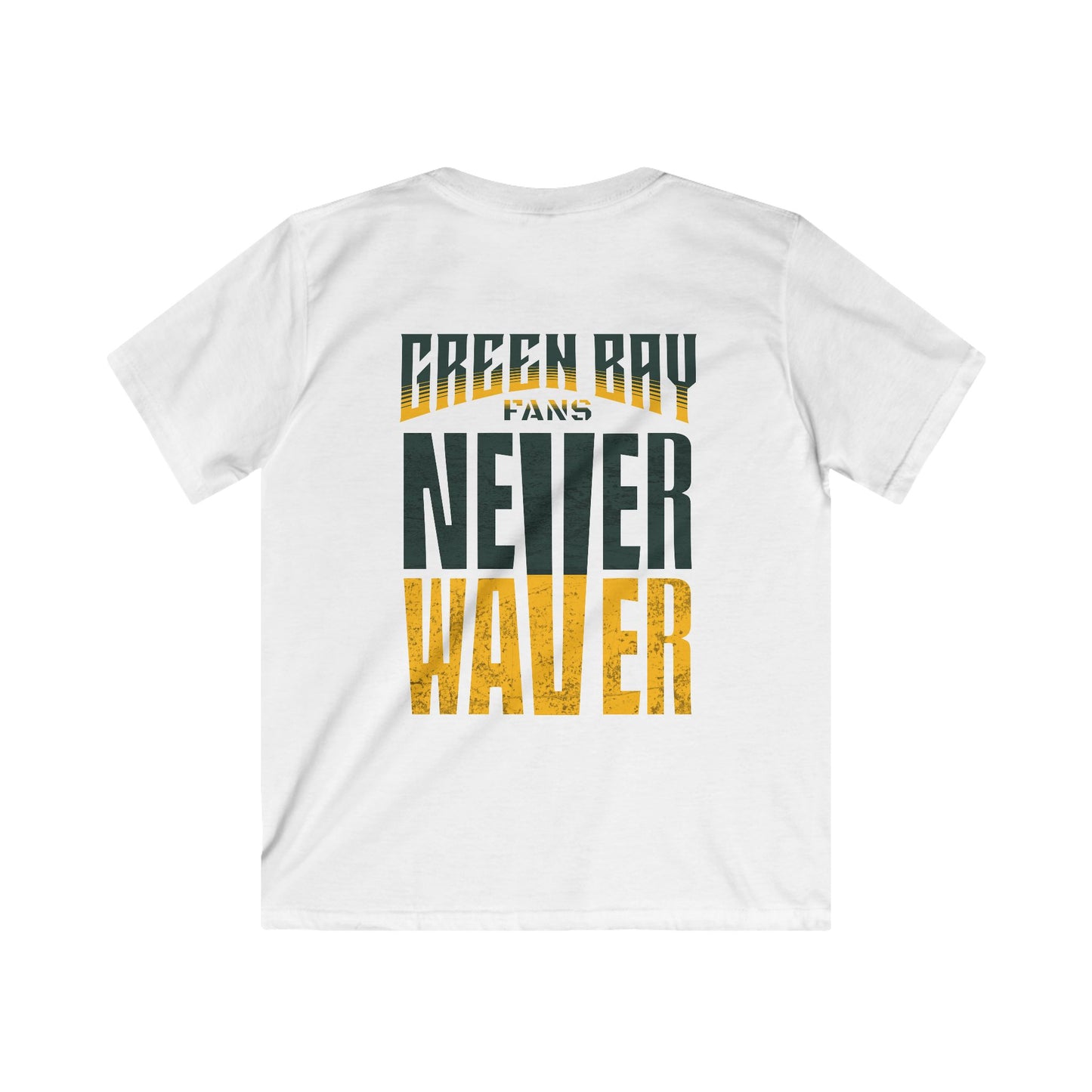 Green Bay Fans Never Waver Kids Softstyle Tee - Never Waver