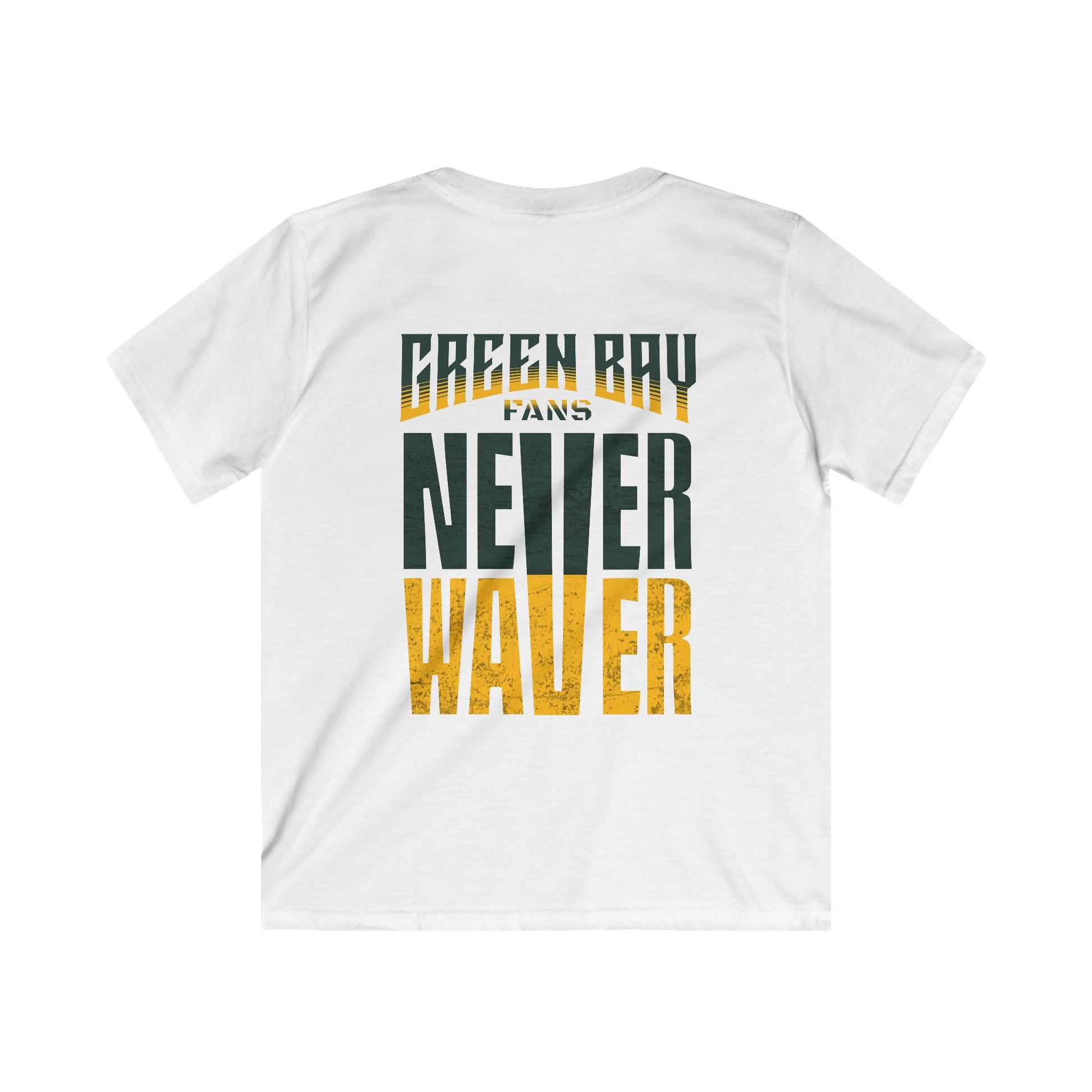 Green Bay Fans Never Waver Kids Softstyle Tee - Never Waver