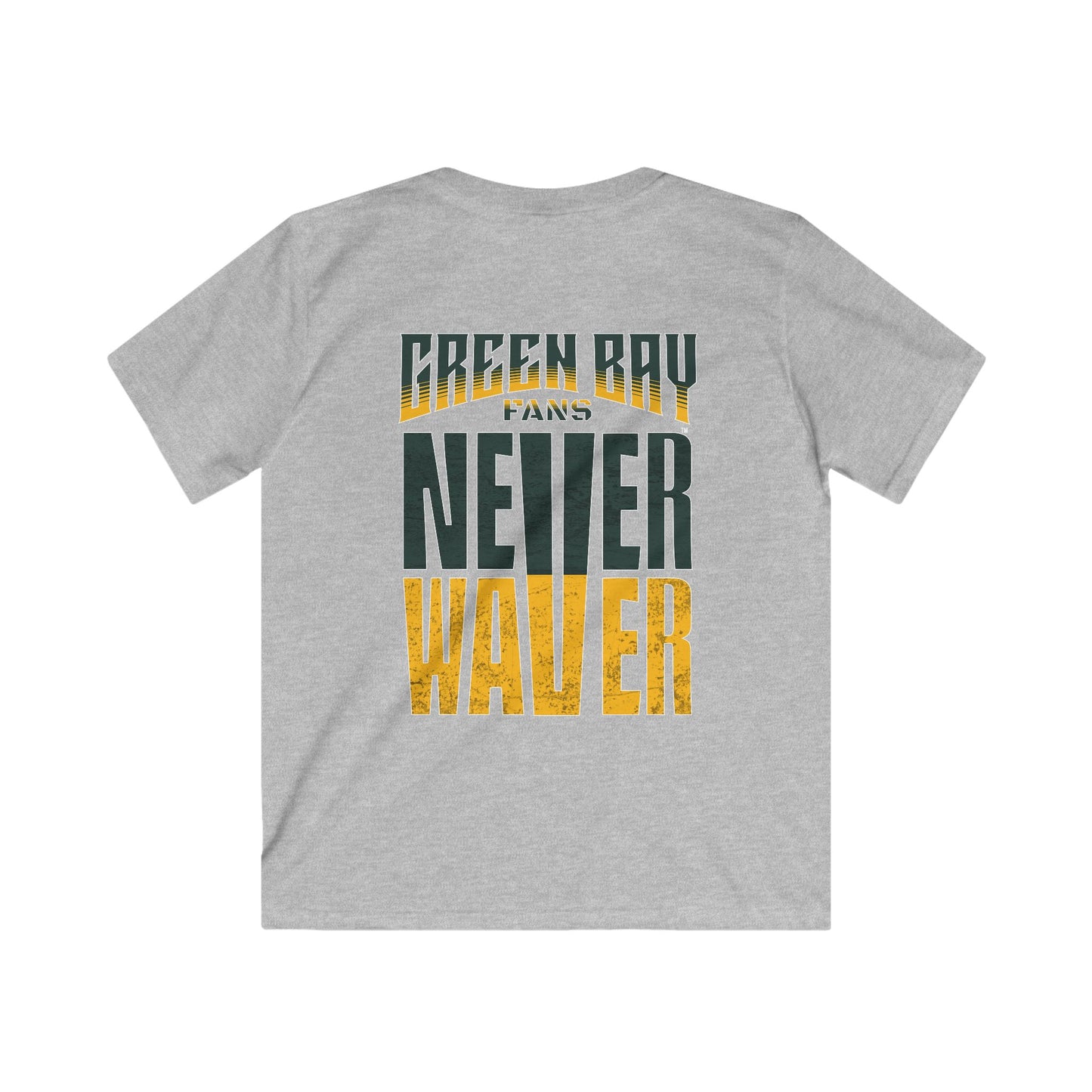 Green Bay Fans Never Waver Kids Softstyle Tee - Never Waver