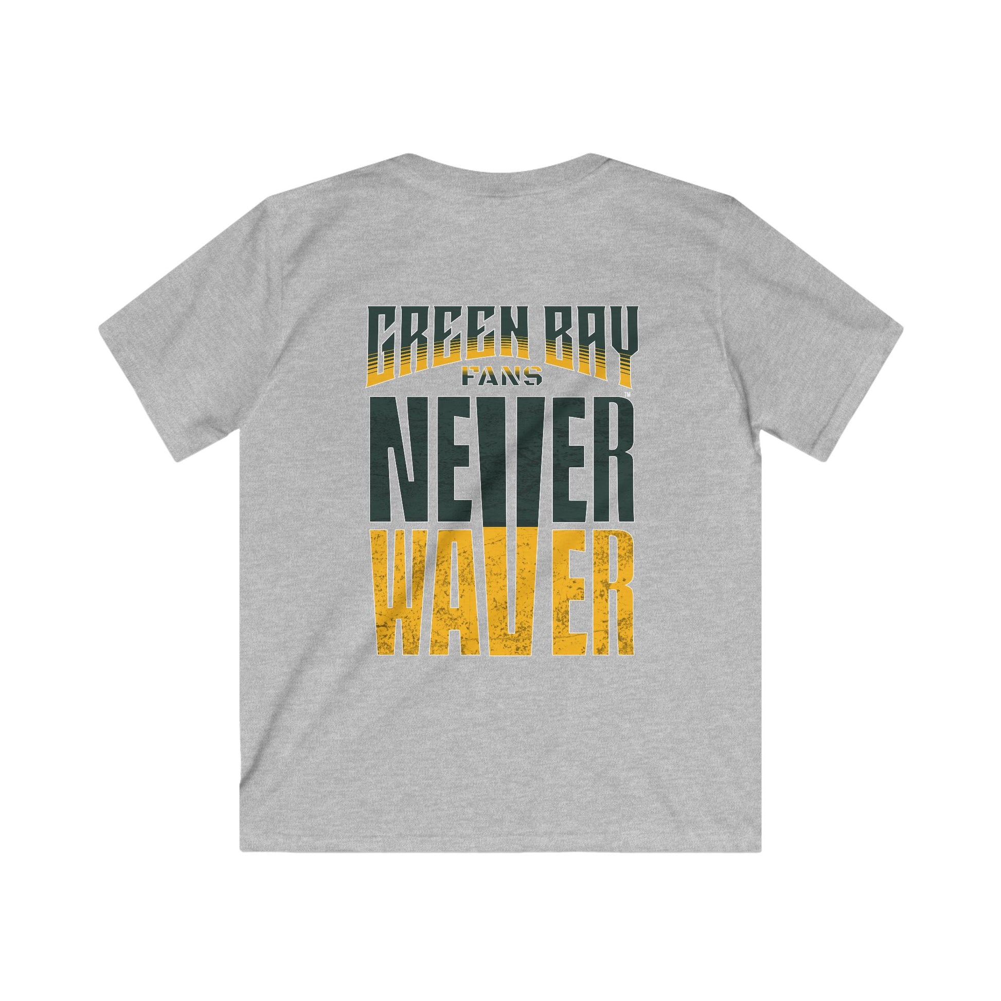 Green Bay Fans Never Waver Kids Softstyle Tee - Never Waver