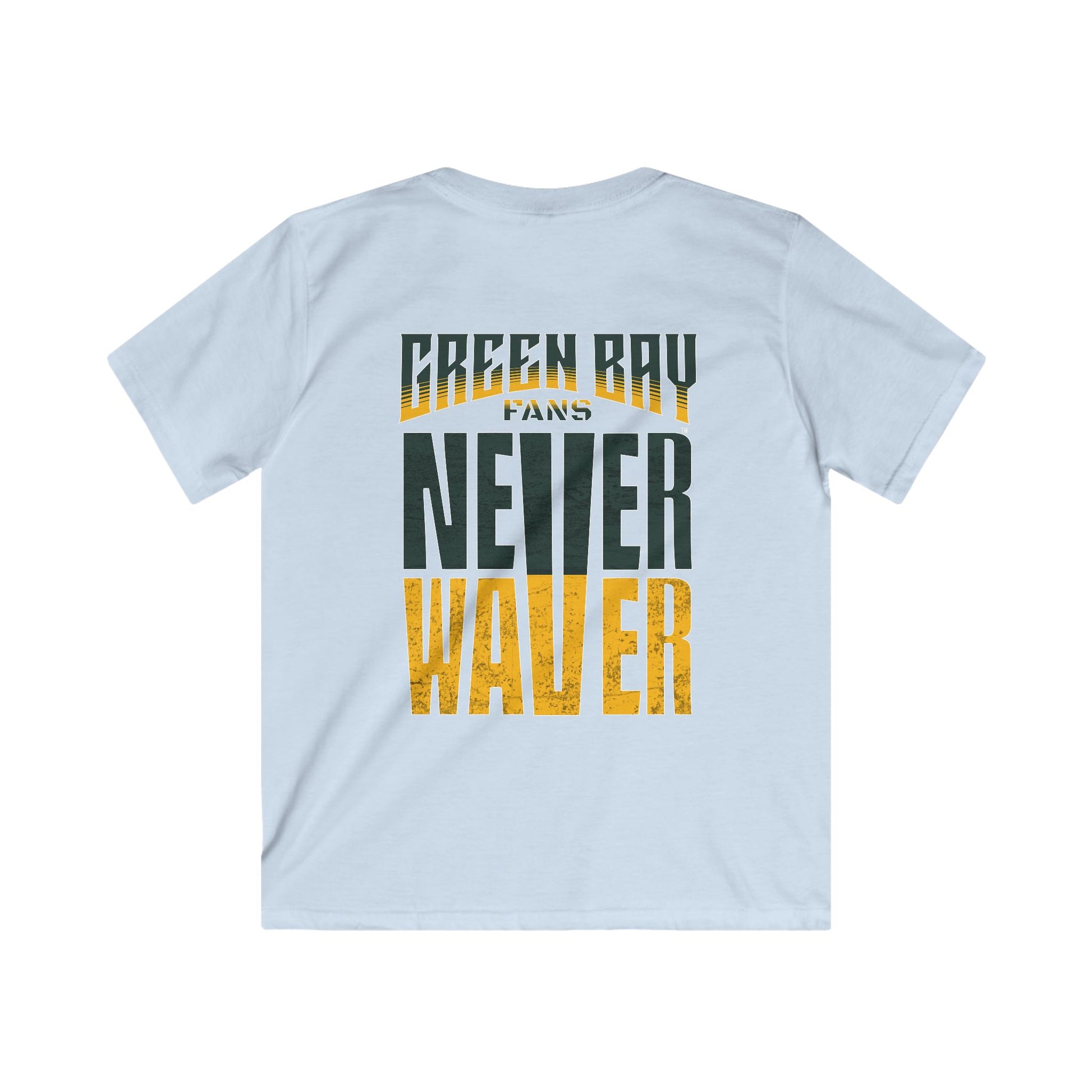 Green Bay Fans Never Waver Kids Softstyle Tee - Never Waver
