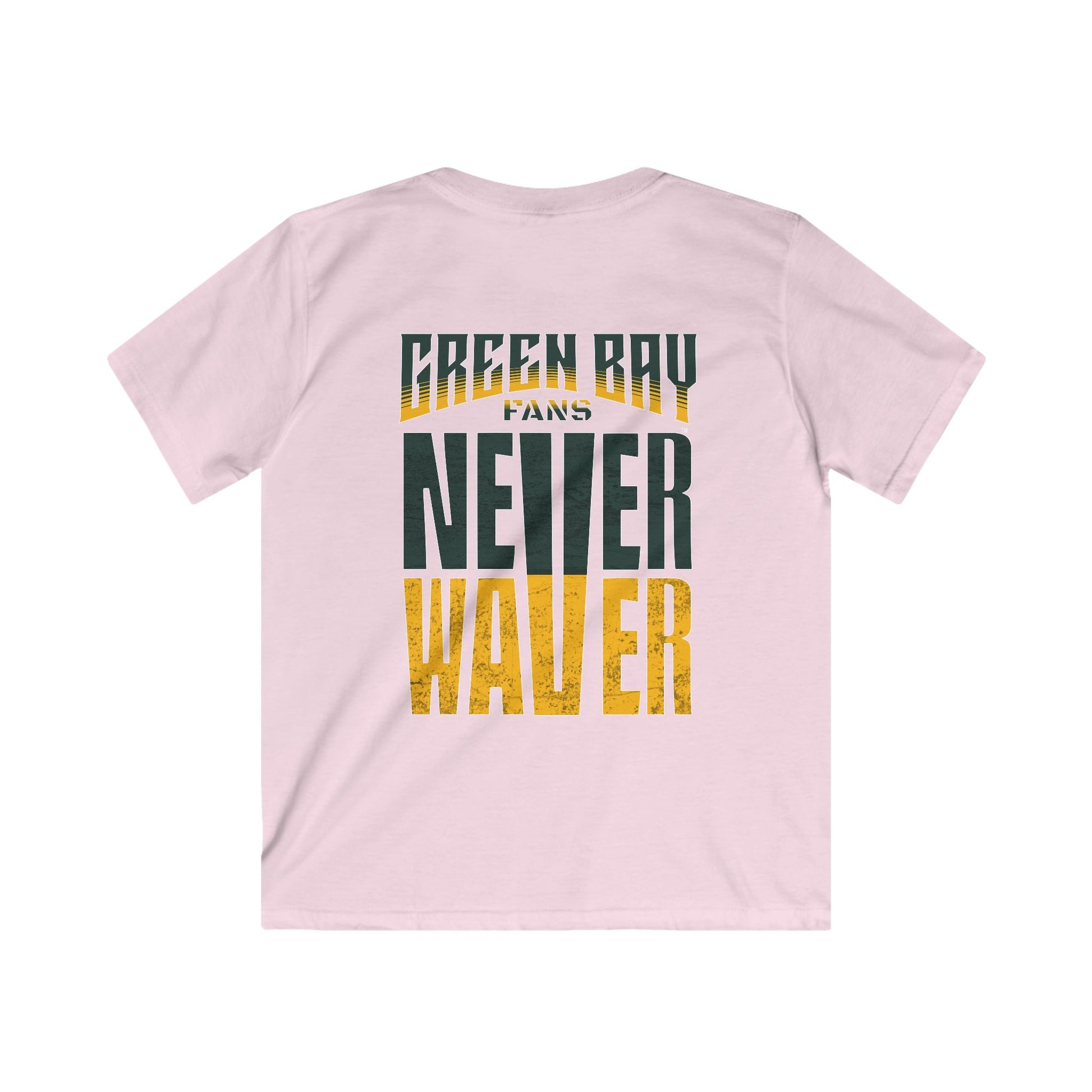 Green Bay Fans Never Waver Kids Softstyle Tee - Never Waver