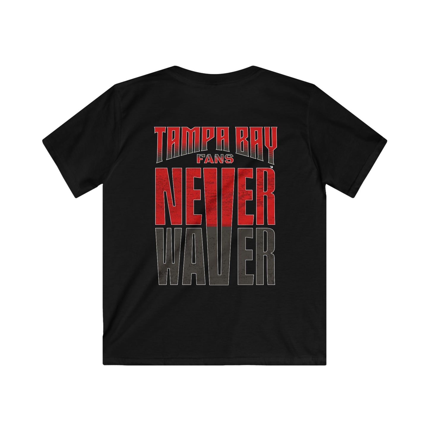 Tampa Bay Fans Never Waver Kids Softstyle Tee - Never Waver