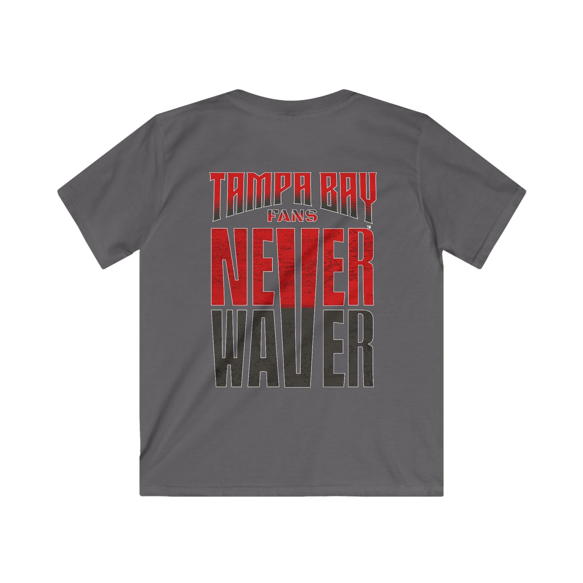 Tampa Bay Fans Never Waver Kids Softstyle Tee - Never Waver