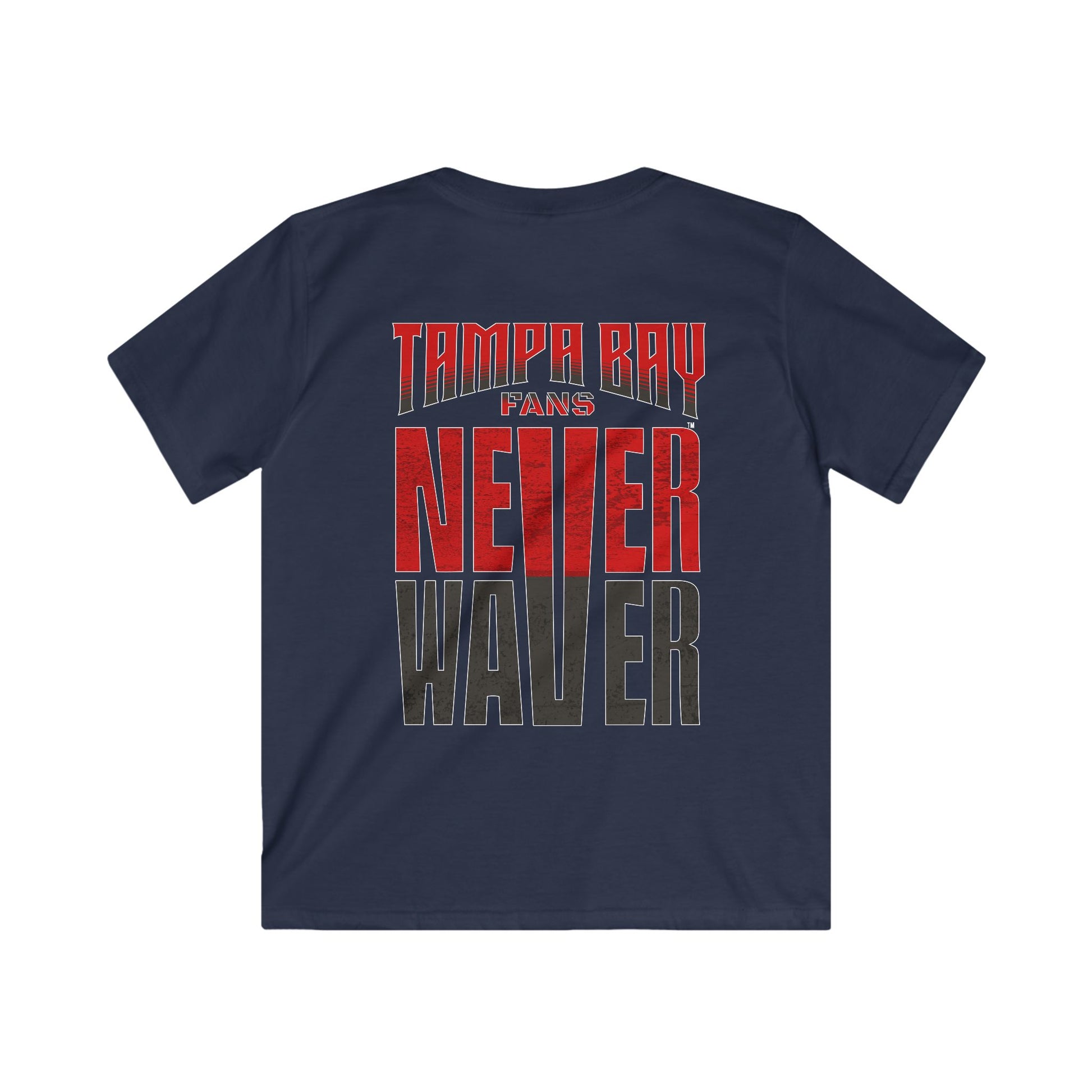 Tampa Bay Fans Never Waver Kids Softstyle Tee - Never Waver