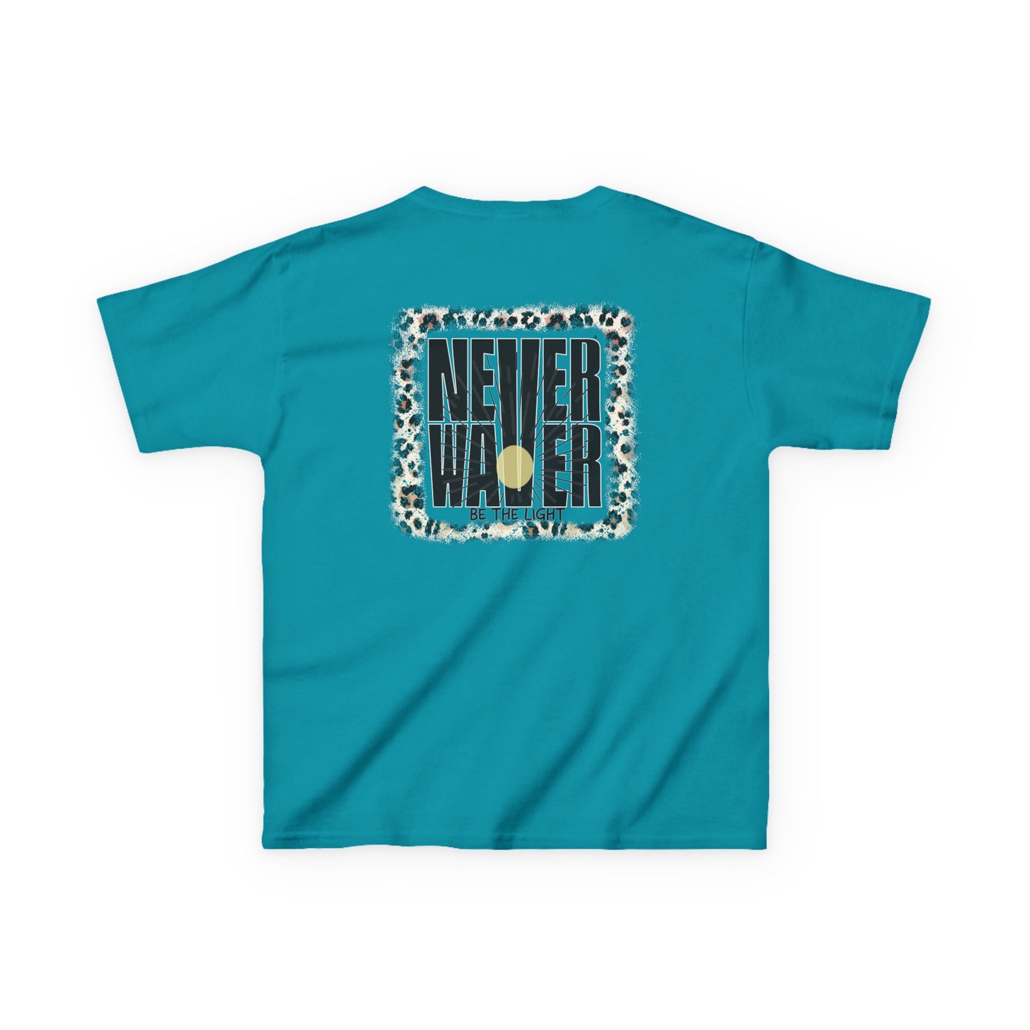 Kids Heavy Cotton™ Tee -NEVER WAVER Be The Light Design - Stylish, Comfortable Everyday Wear - Never Waver