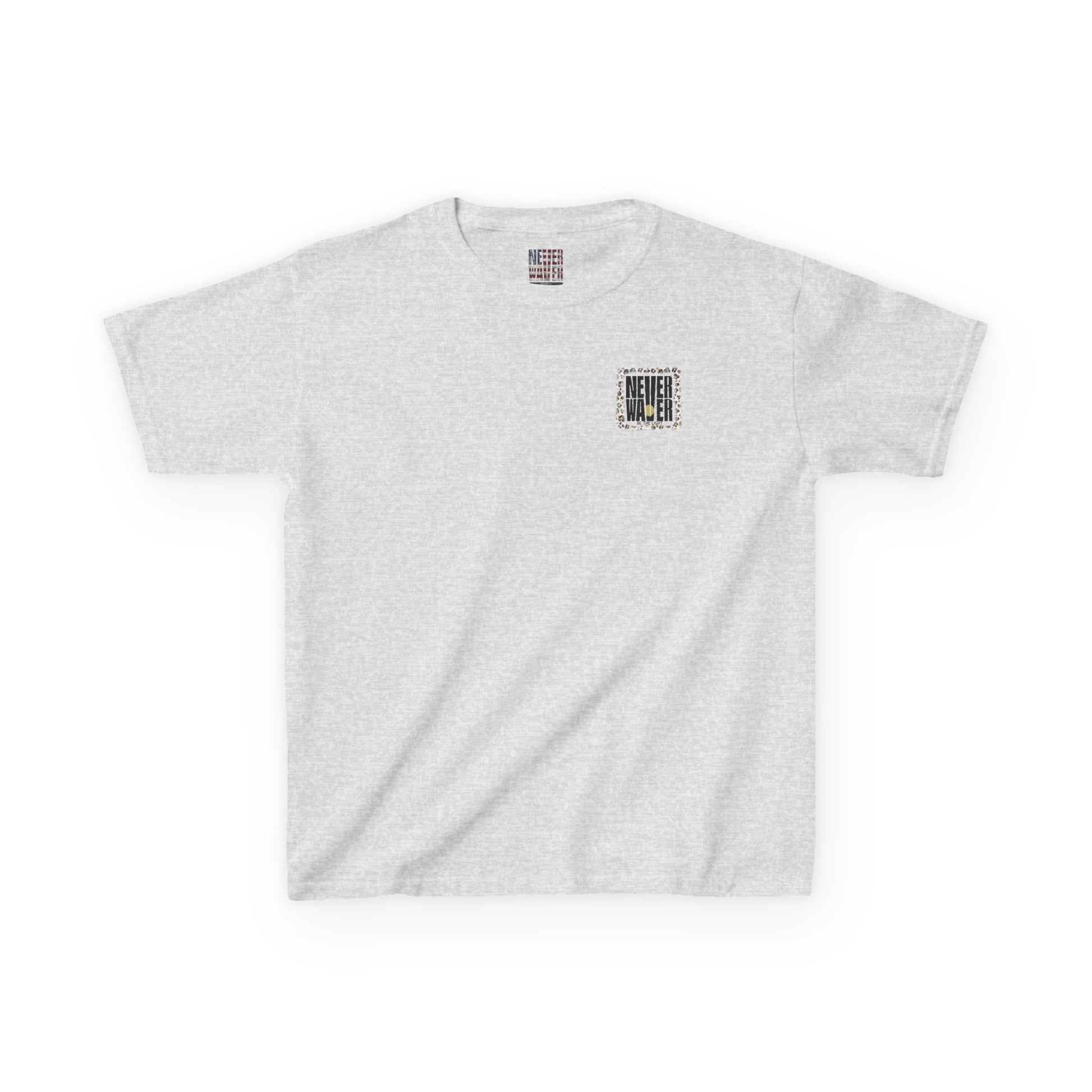 Kids Heavy Cotton™ Tee -NEVER WAVER Be The Light Design - Stylish, Comfortable Everyday Wear - Never Waver