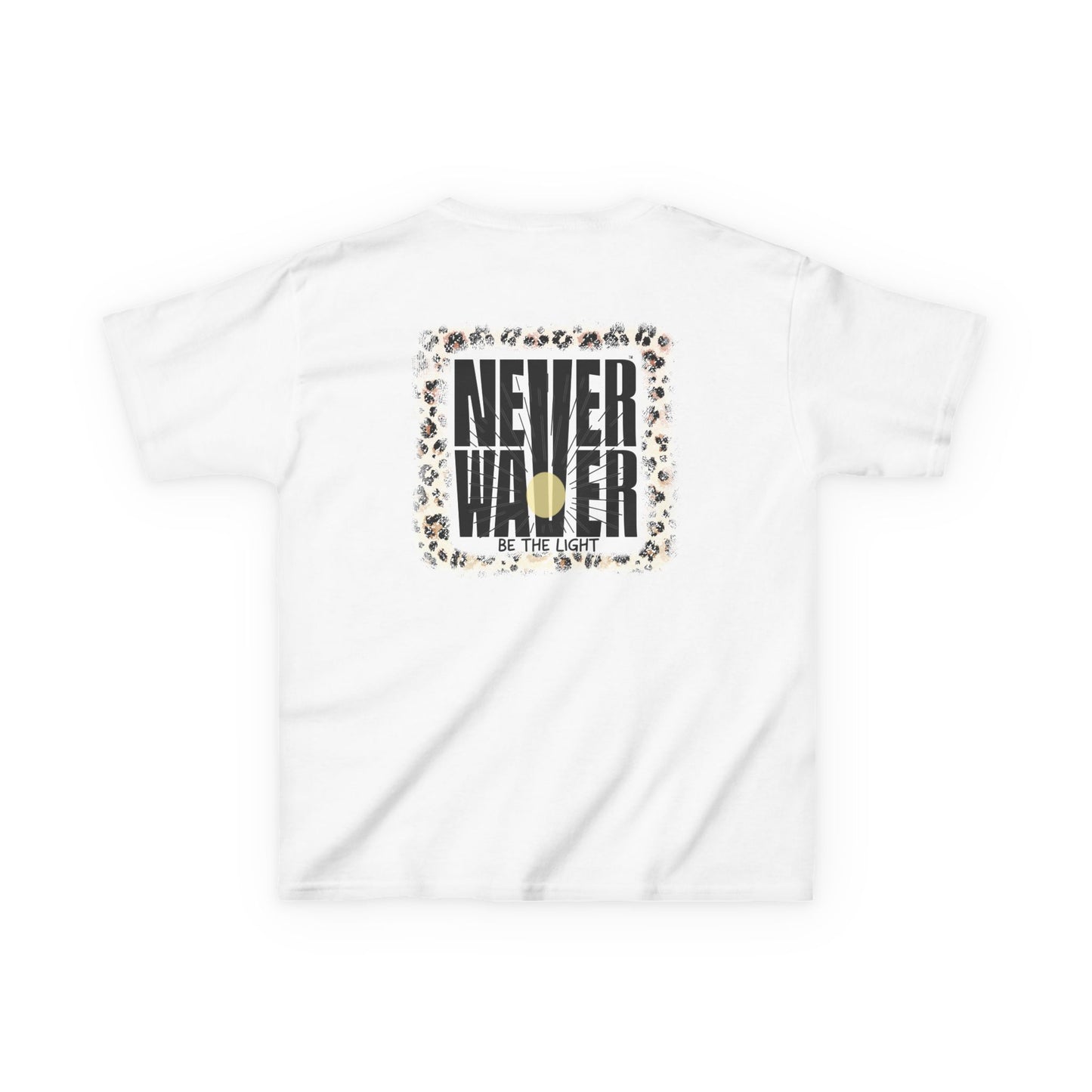 Kids Heavy Cotton™ Tee -NEVER WAVER Be The Light Design - Stylish, Comfortable Everyday Wear - Never Waver