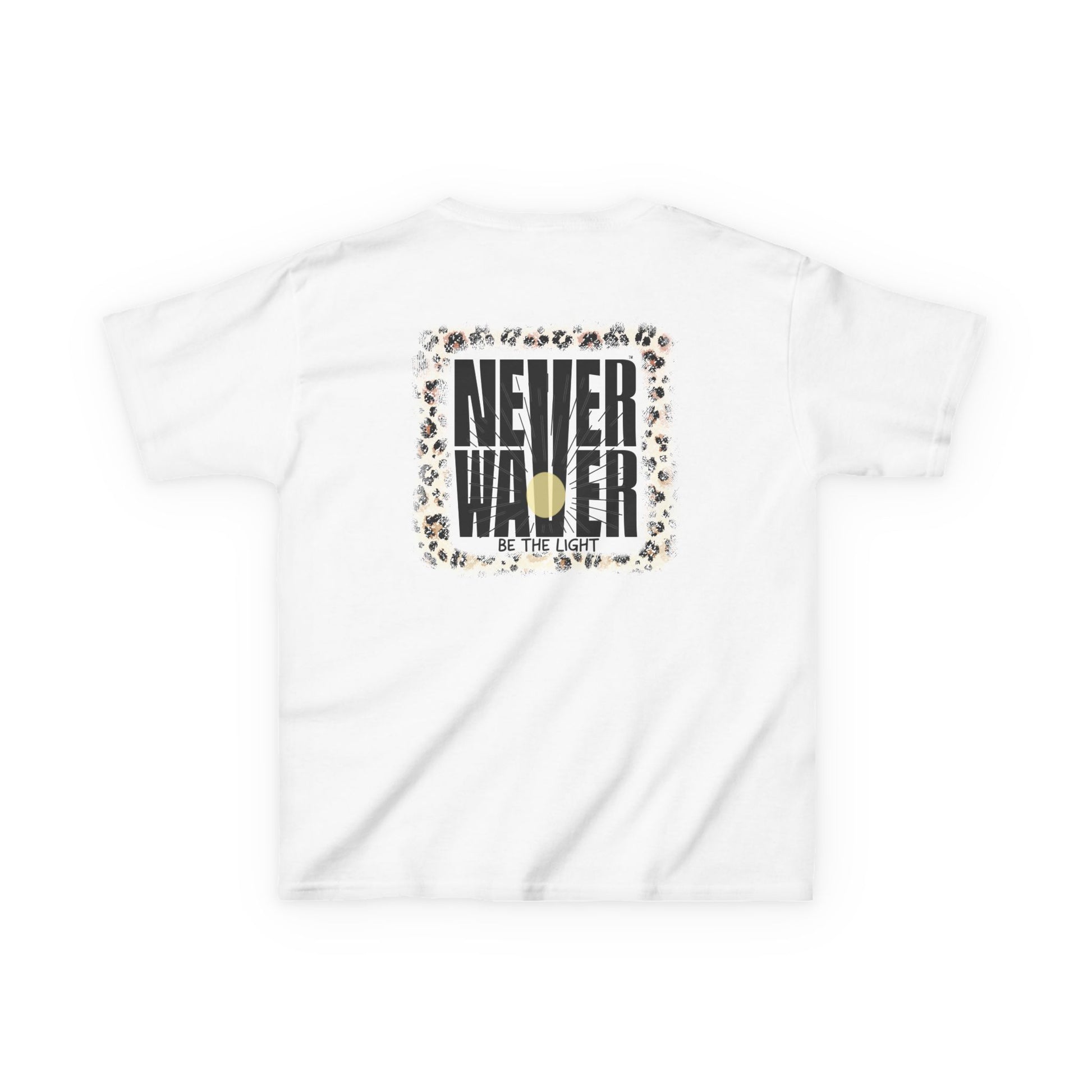 Kids Heavy Cotton™ Tee -NEVER WAVER Be The Light Design - Stylish, Comfortable Everyday Wear - Never Waver