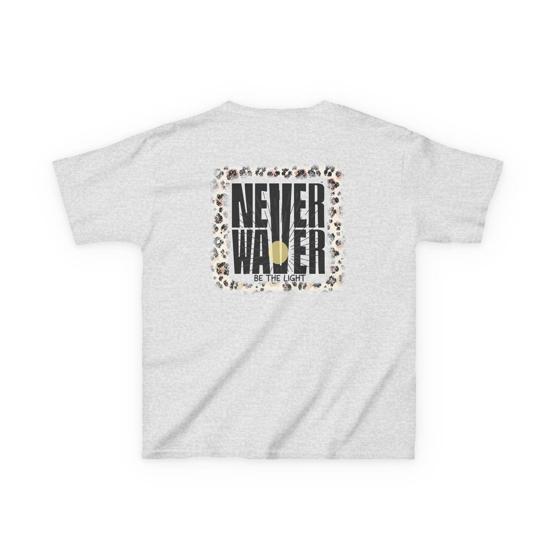 Kids Heavy Cotton™ Tee -NEVER WAVER Be The Light Design - Stylish, Comfortable Everyday Wear - Never Waver
