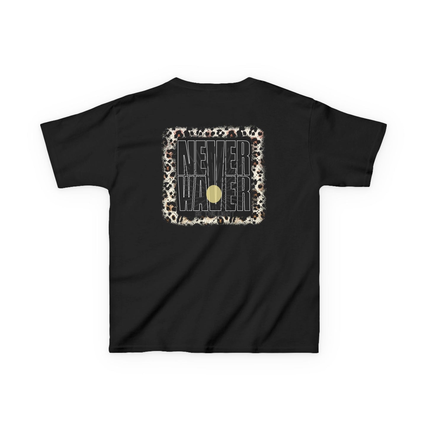 Kids Heavy Cotton™ Tee -NEVER WAVER Be The Light Design - Stylish, Comfortable Everyday Wear - Never Waver