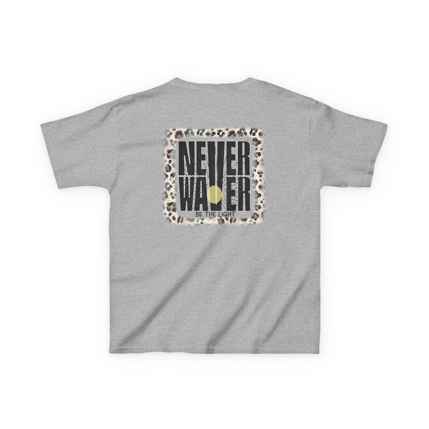 Kids Heavy Cotton™ Tee -NEVER WAVER Be The Light Design - Stylish, Comfortable Everyday Wear - Never Waver